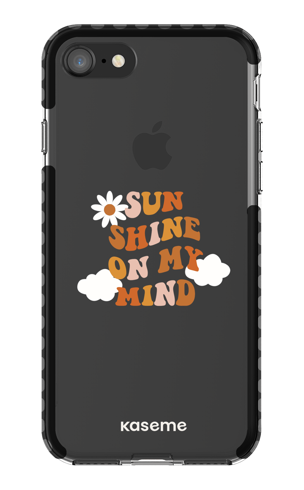 iPhone 8 Clear Case - Black Cheerful Clear Case -