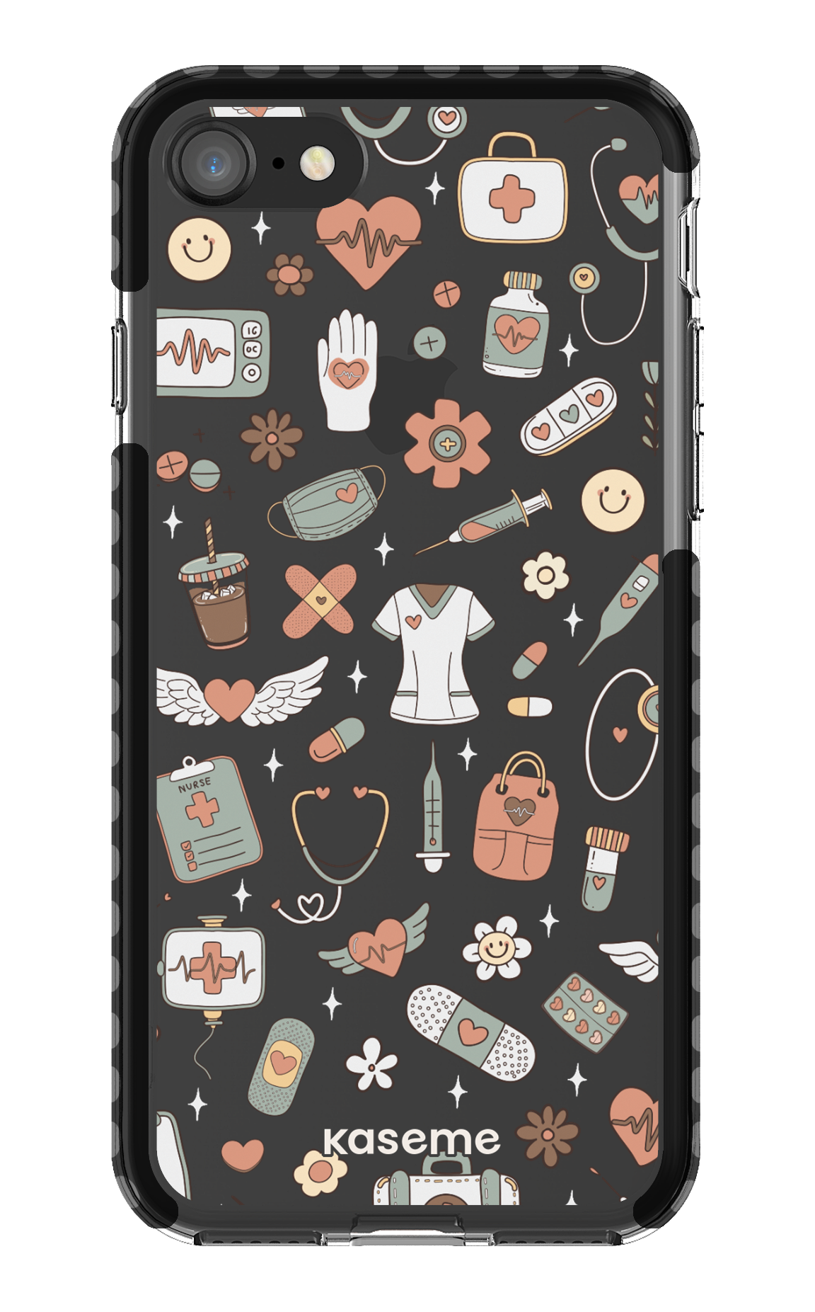 iPhone 8 Clear Case - Black Code Clear Case -