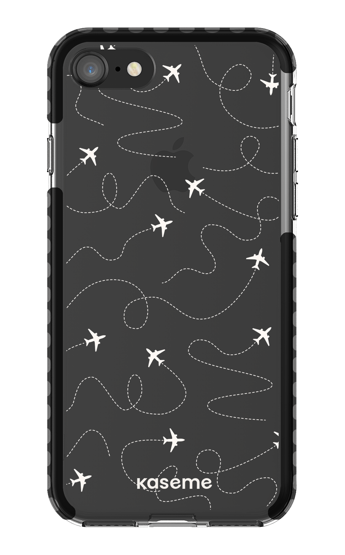 iPhone 8 Clear Case - Black Globetrotter Clear Case -