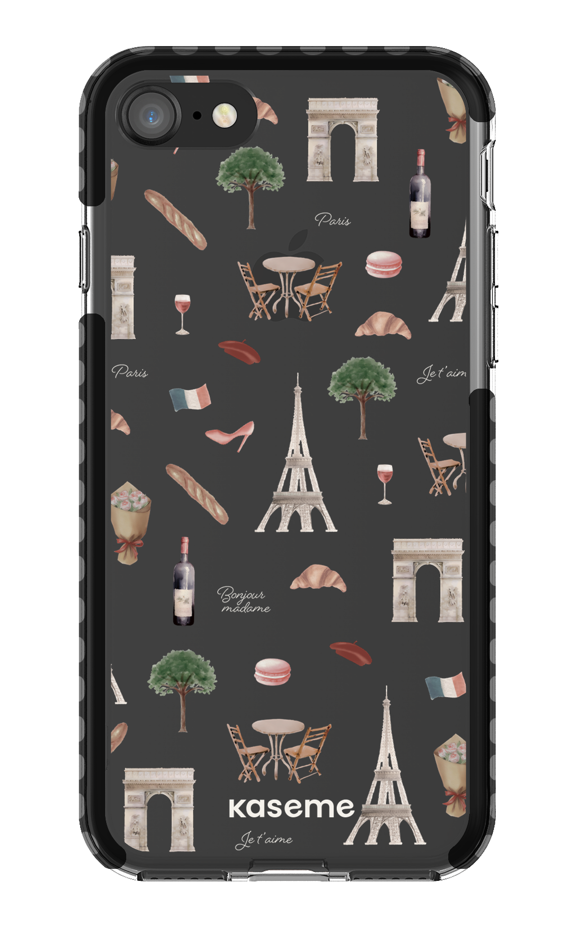 iPhone 8 Clear Case - Black Je t'aime Paris Clear Case -