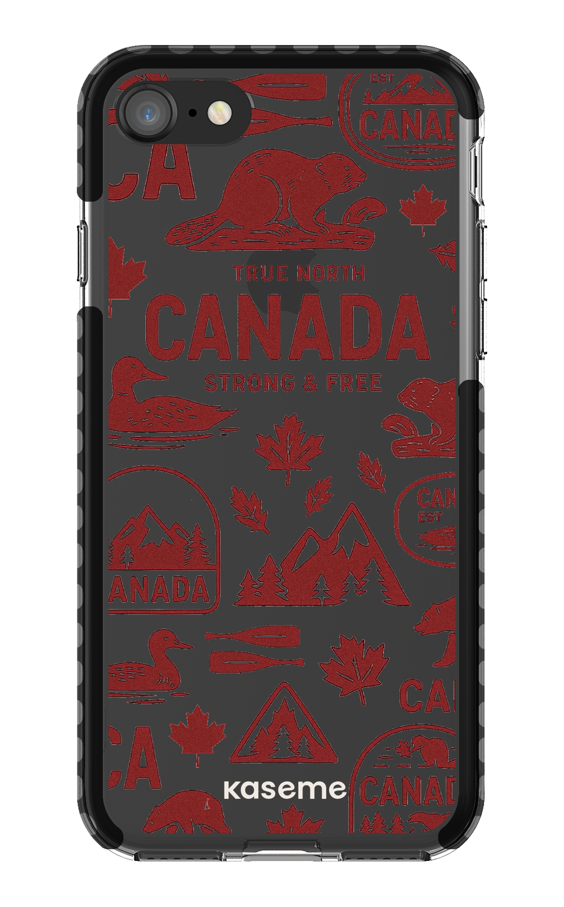 iPhone 8 Clear Case - Black Oh Canada -