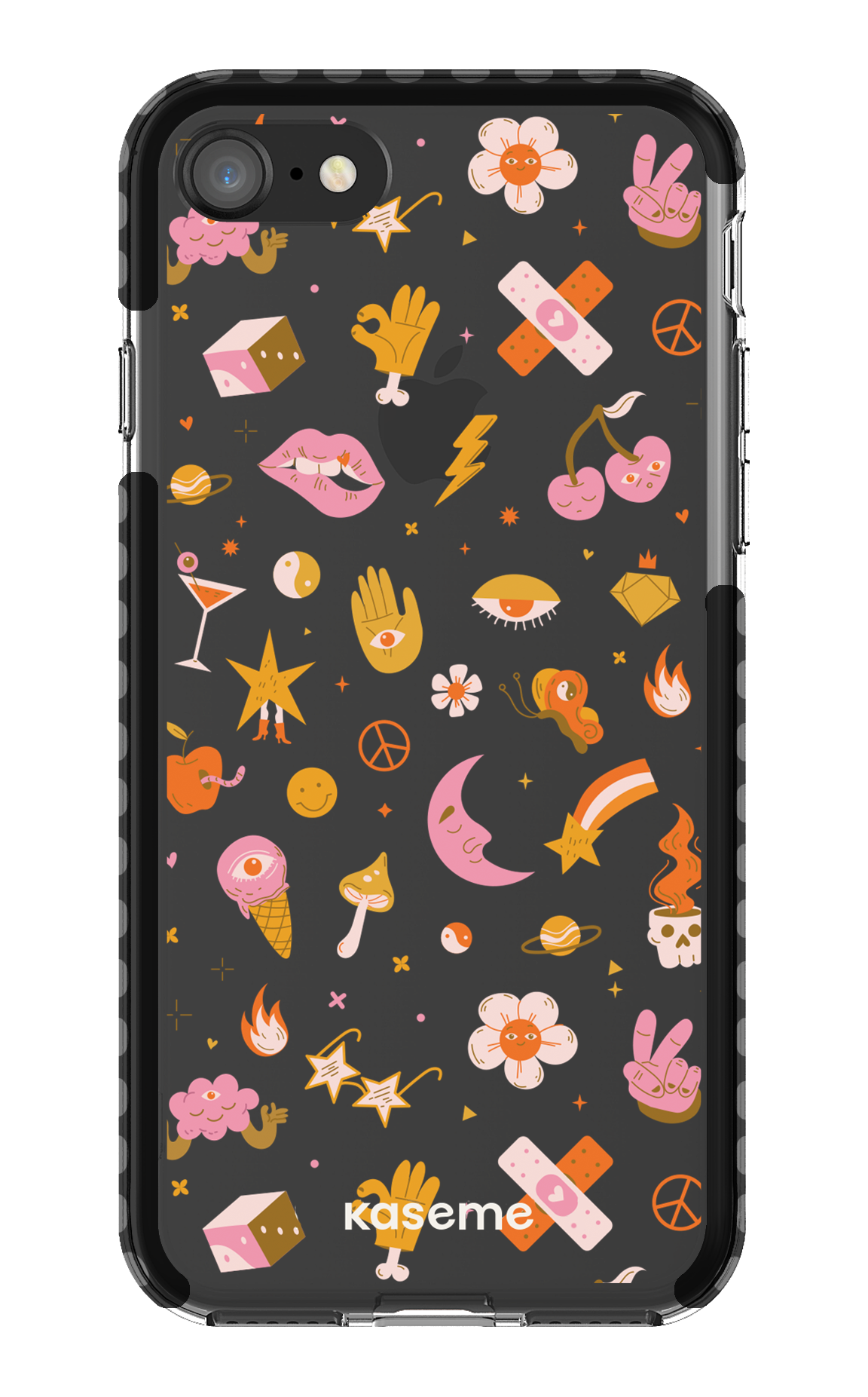 iPhone 8 Clear Case - Black Psycho Clear Case -