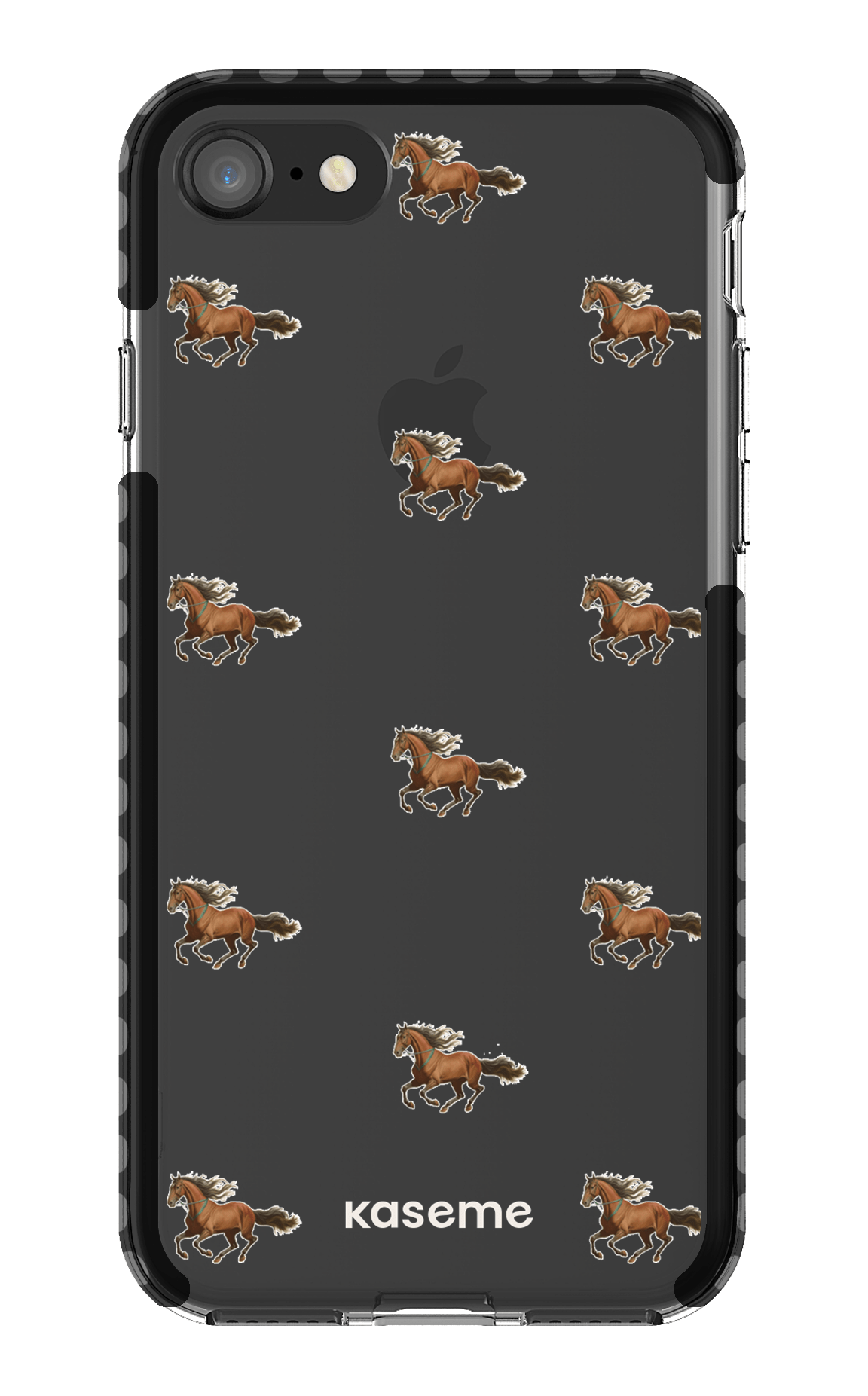 iPhone 8 Clear Case - Black Saddle Clear Case -