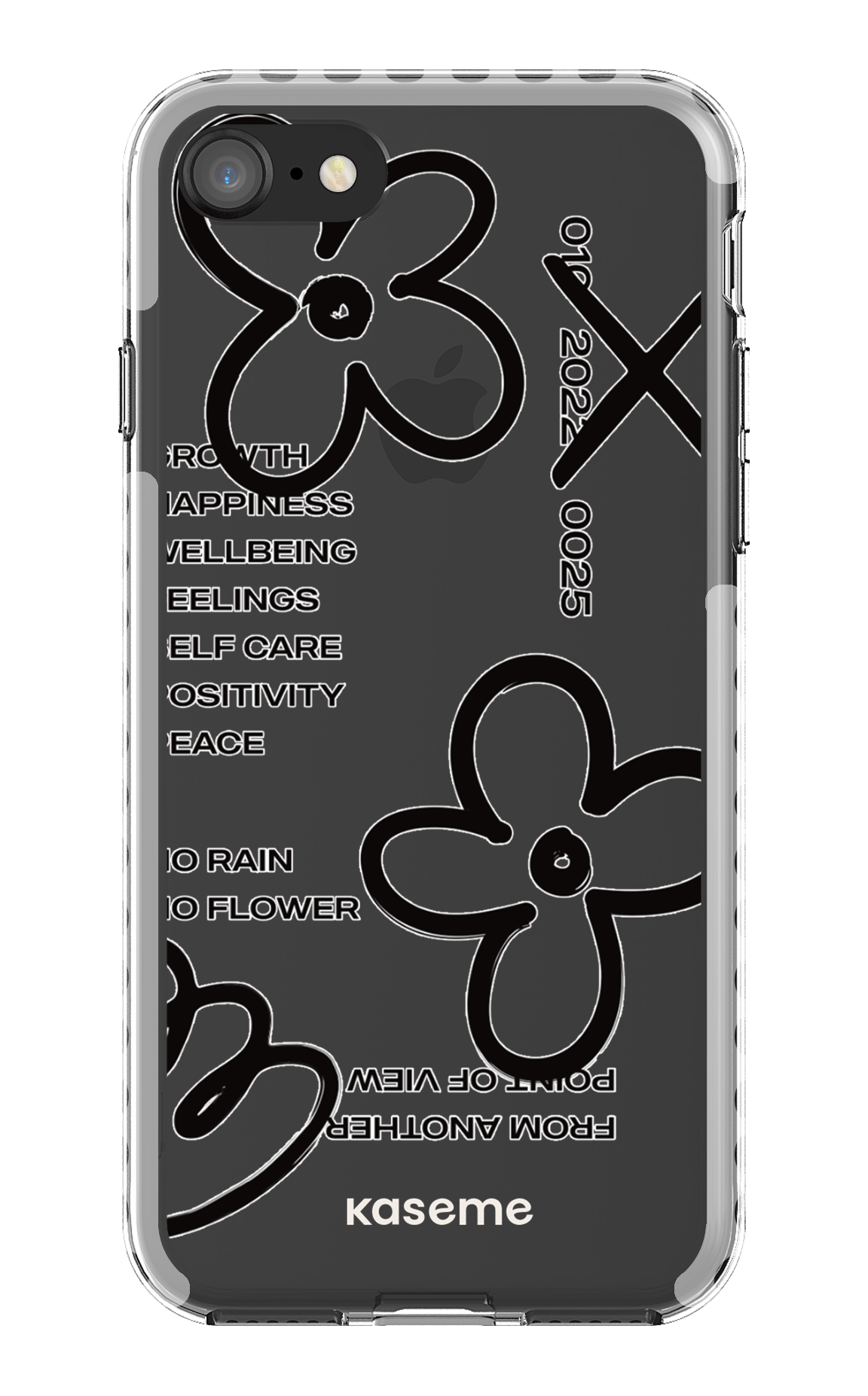 iPhone 8 Clear Case - White Feelings black Clear Case -