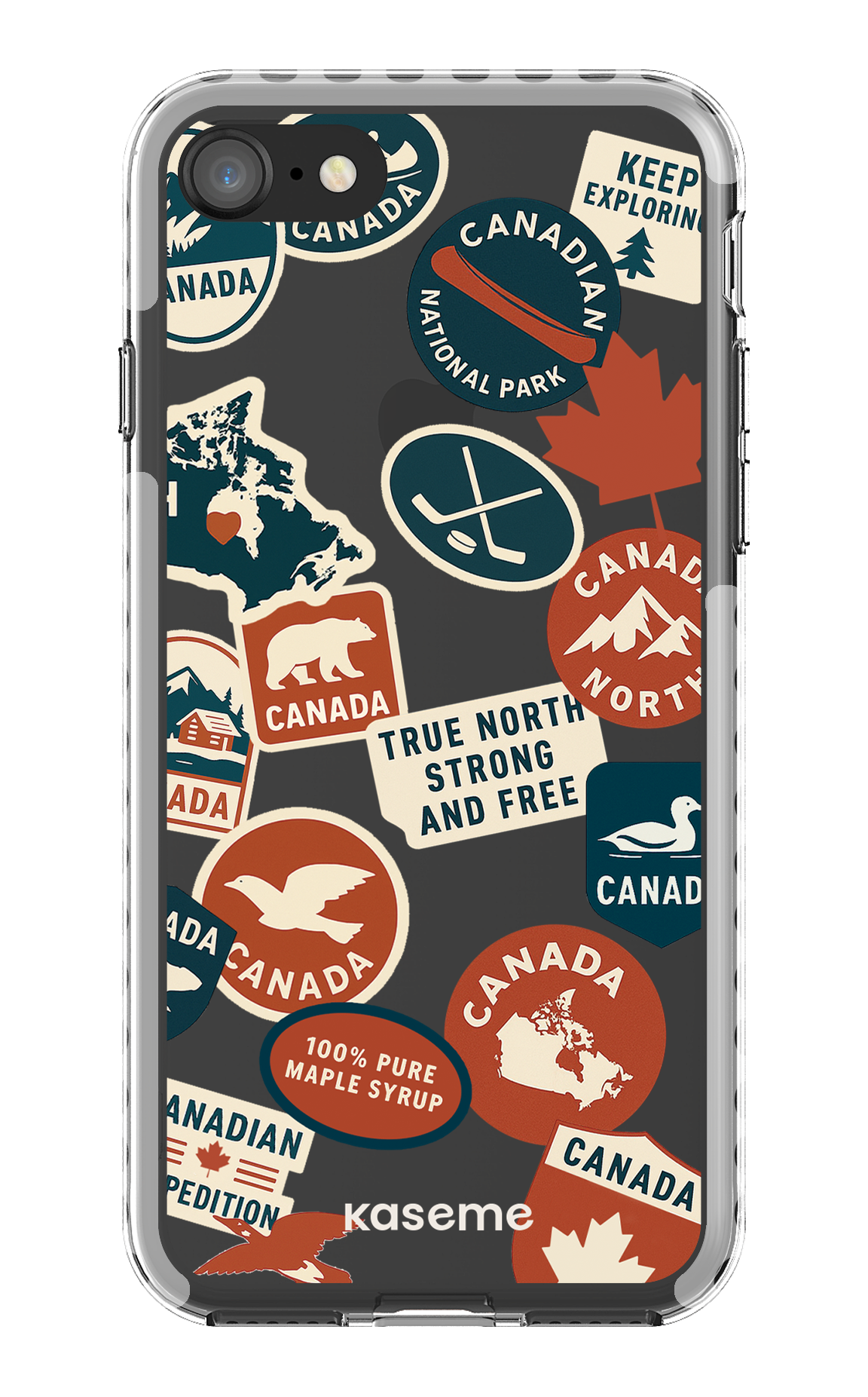 iPhone 8 Clear Case - White Oh Maple -