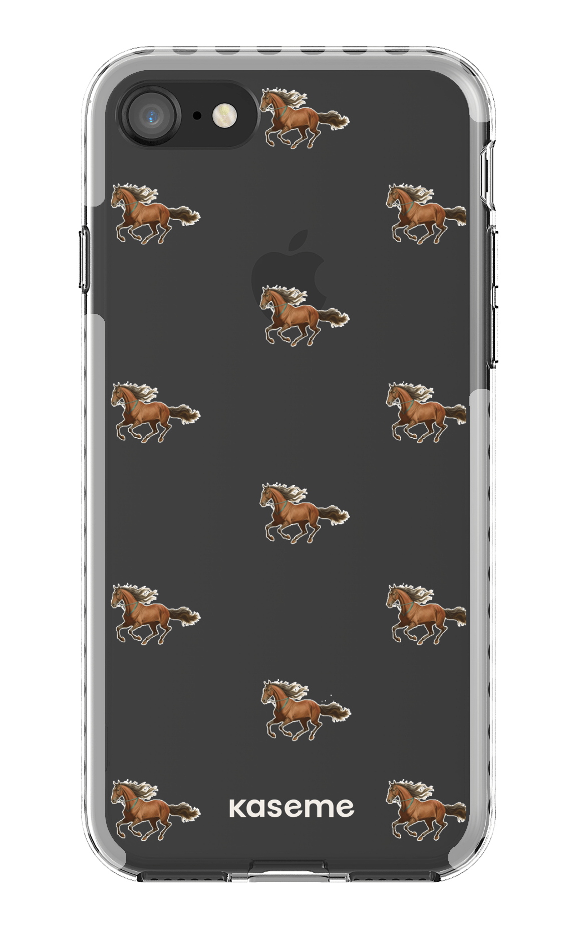 iPhone 8 Clear Case - White Saddle Clear Case -