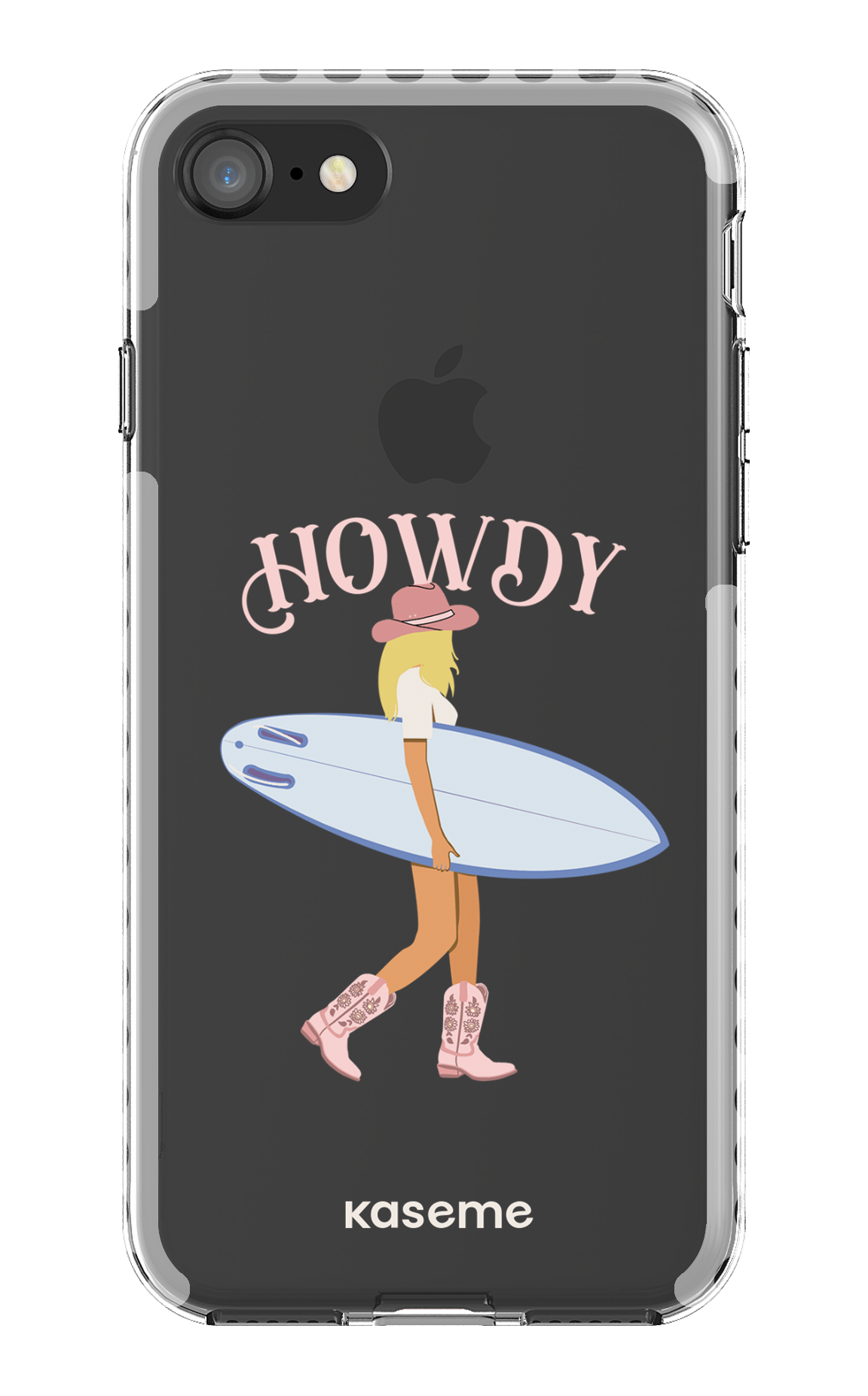 iPhone 8 Clear Case - White Westsea Pink Clear Case -