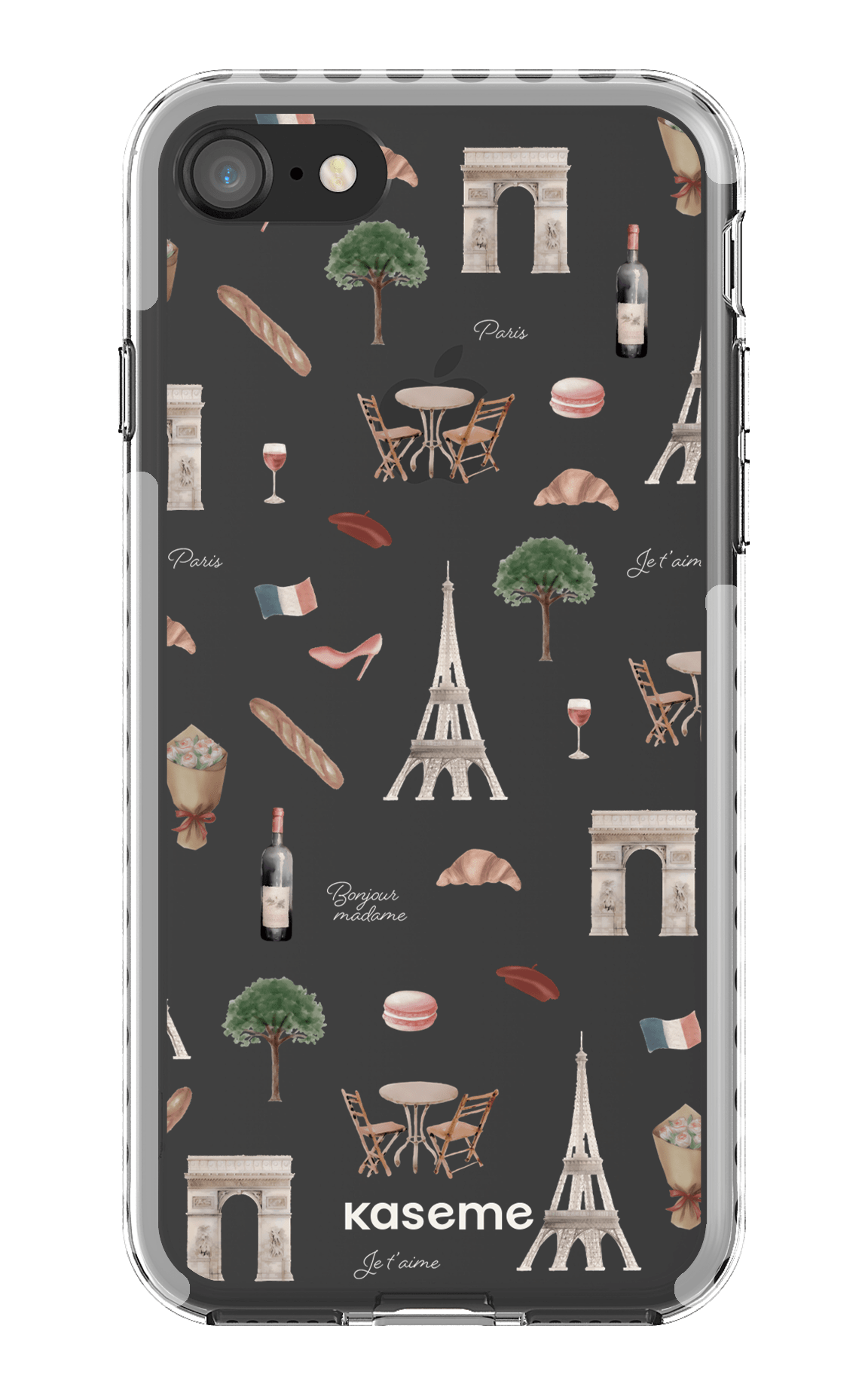 iPhone SE Clear Case - White Je t'aime Paris Clear Case -