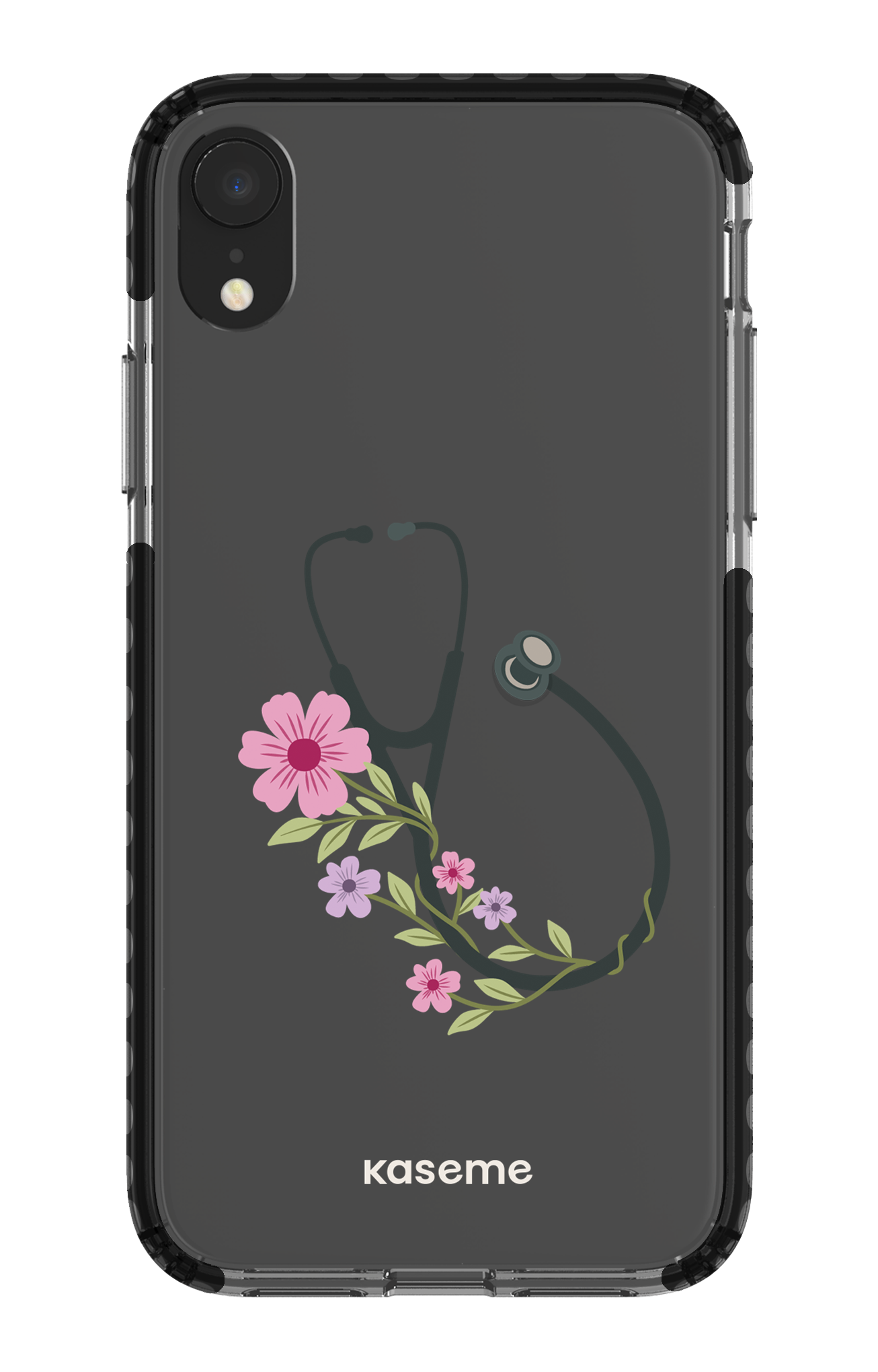 iPhone XR Clear Case - Black Blossom Beat Clear Case -