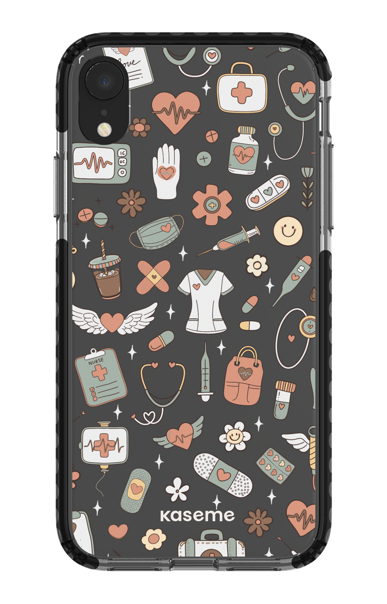 iPhone XR Clear Case - Black Code Clear Case -