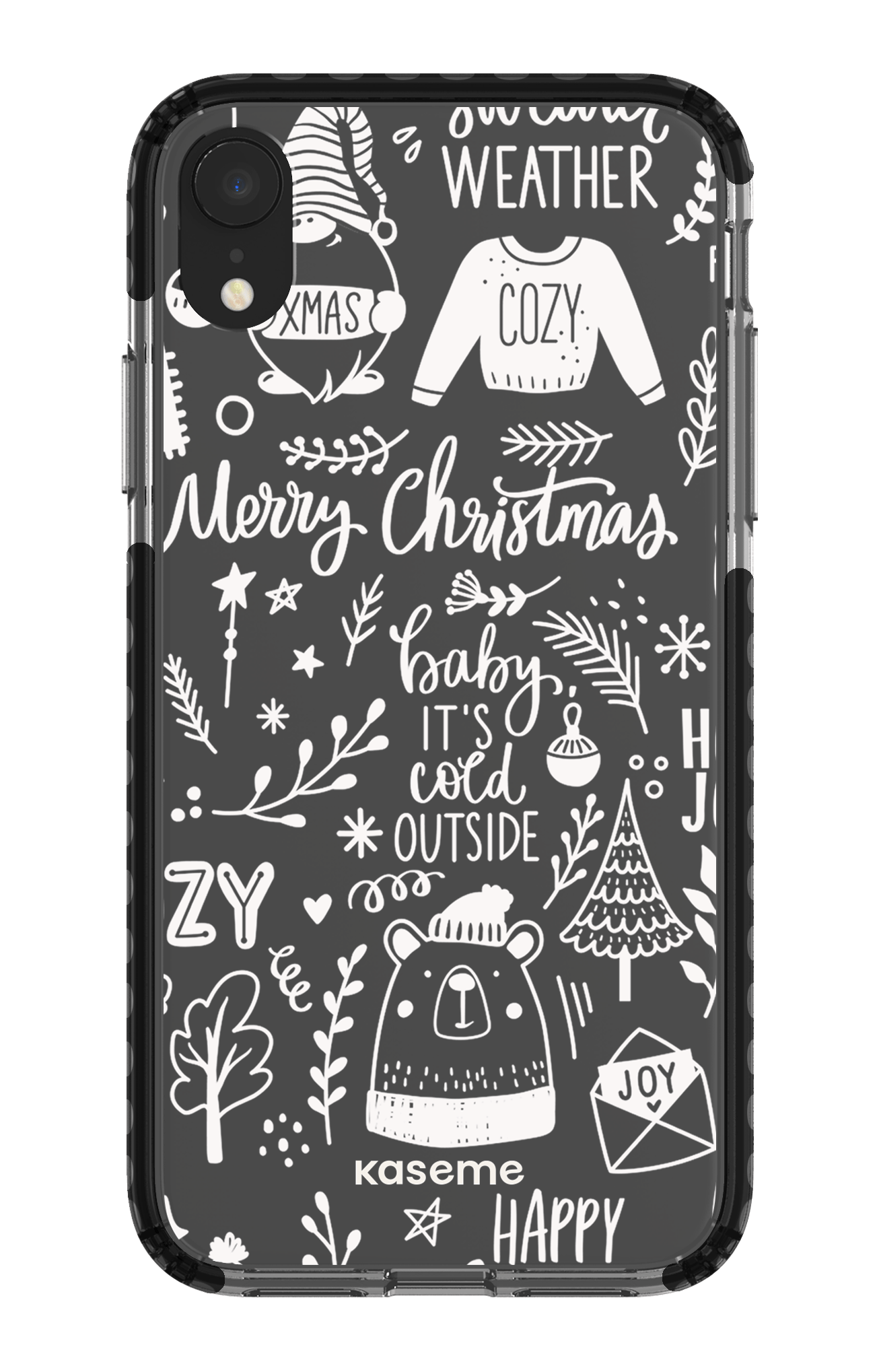 iPhone XR Clear Case - Black Cold Nights Clear Case -