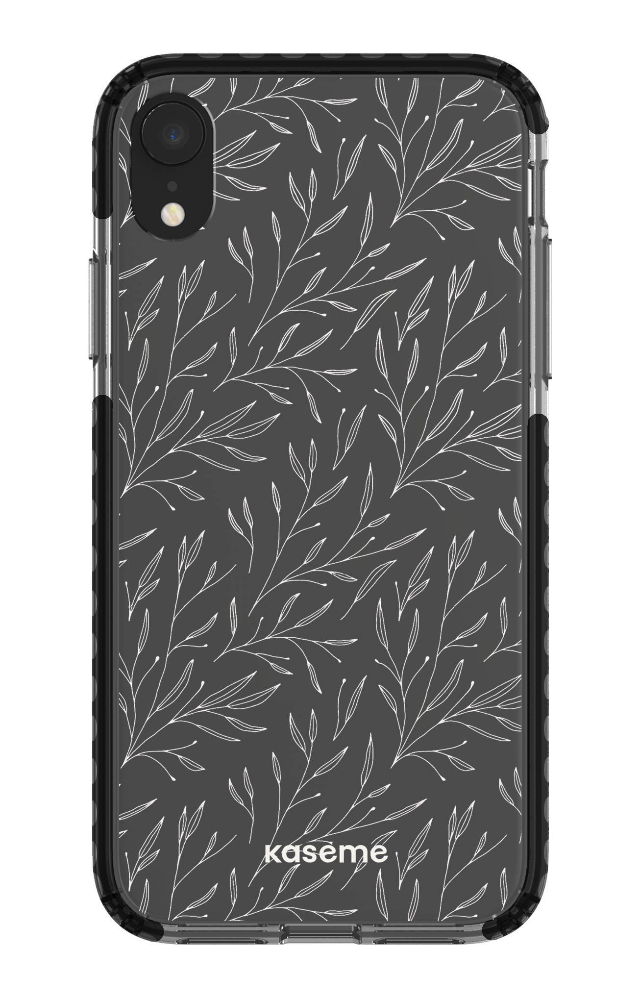 iPhone XR Clear Case - Black Hibiscus Clear Case -