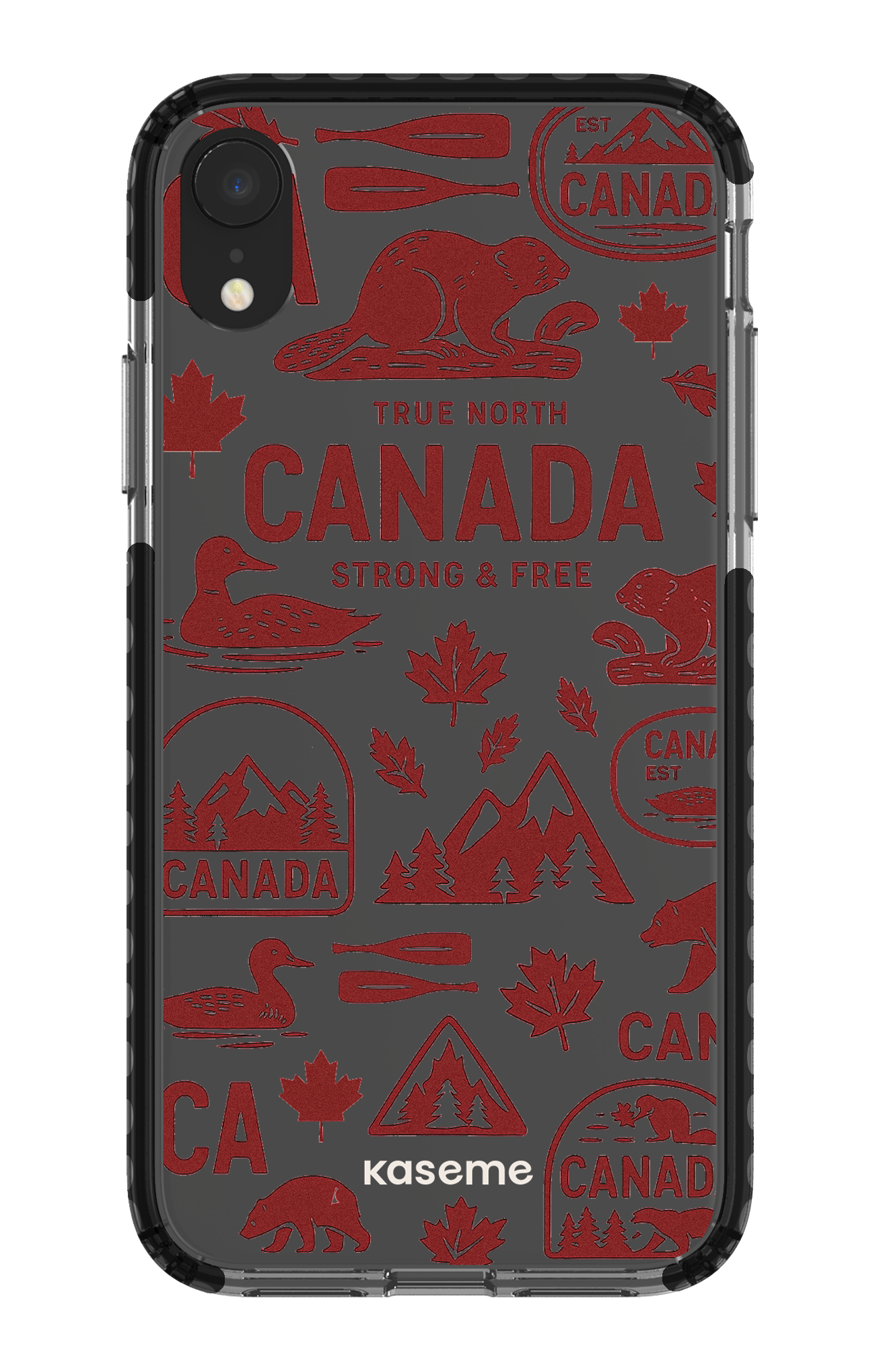 iPhone XR Clear Case - Black Oh Canada -