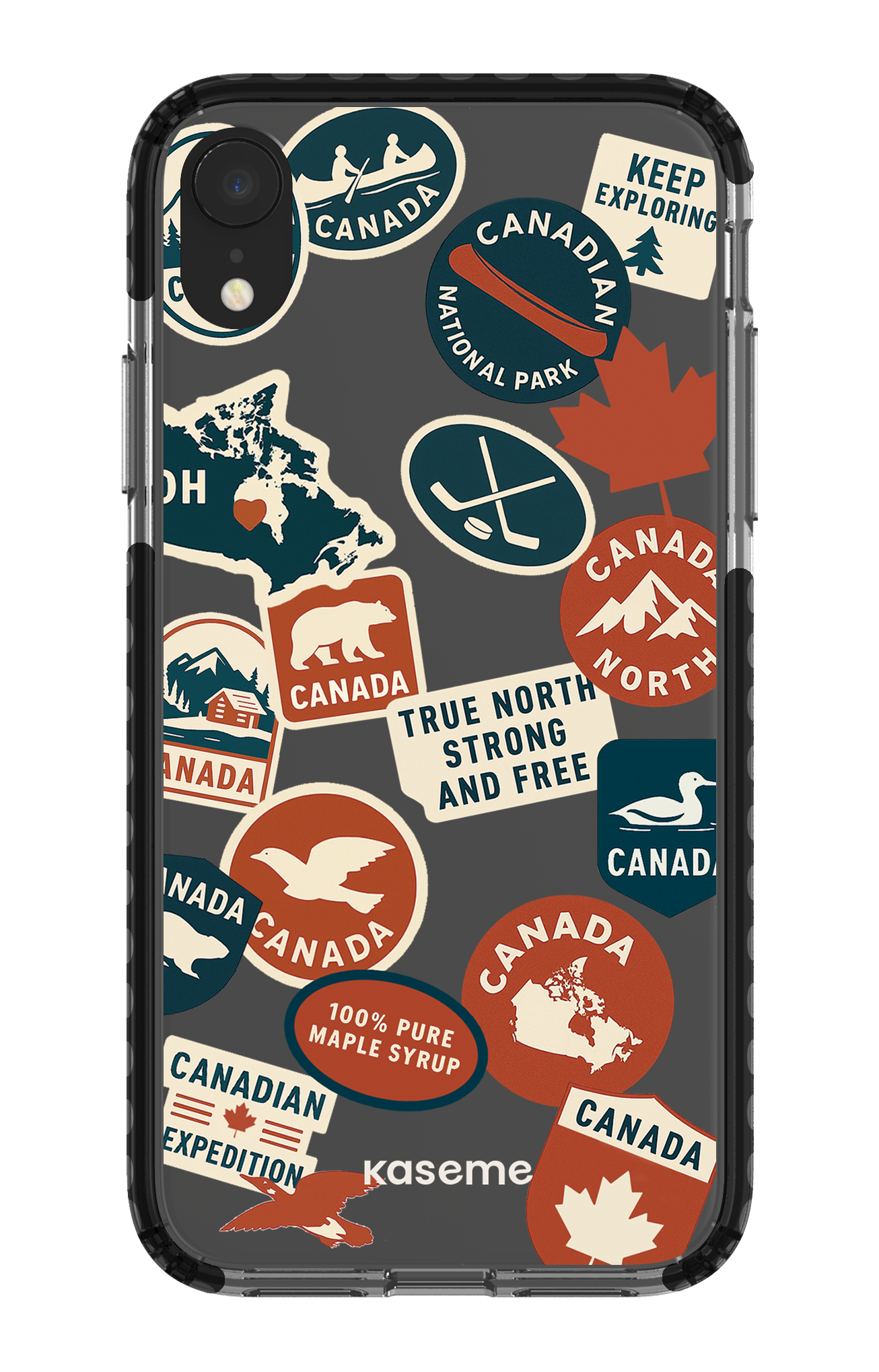 iPhone XR Clear Case - Black Oh Maple -