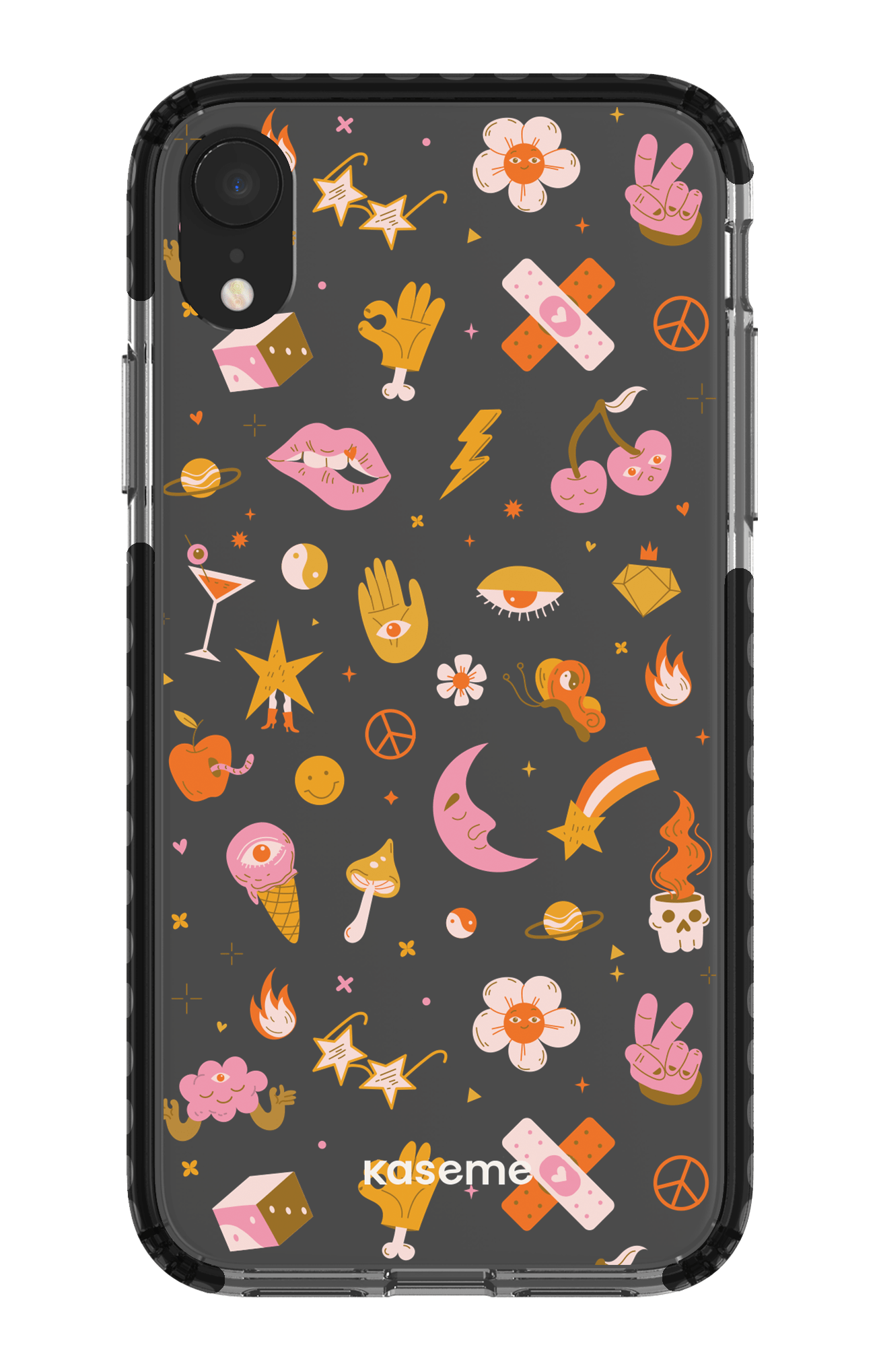 iPhone XR Clear Case - Black Psycho Clear Case -