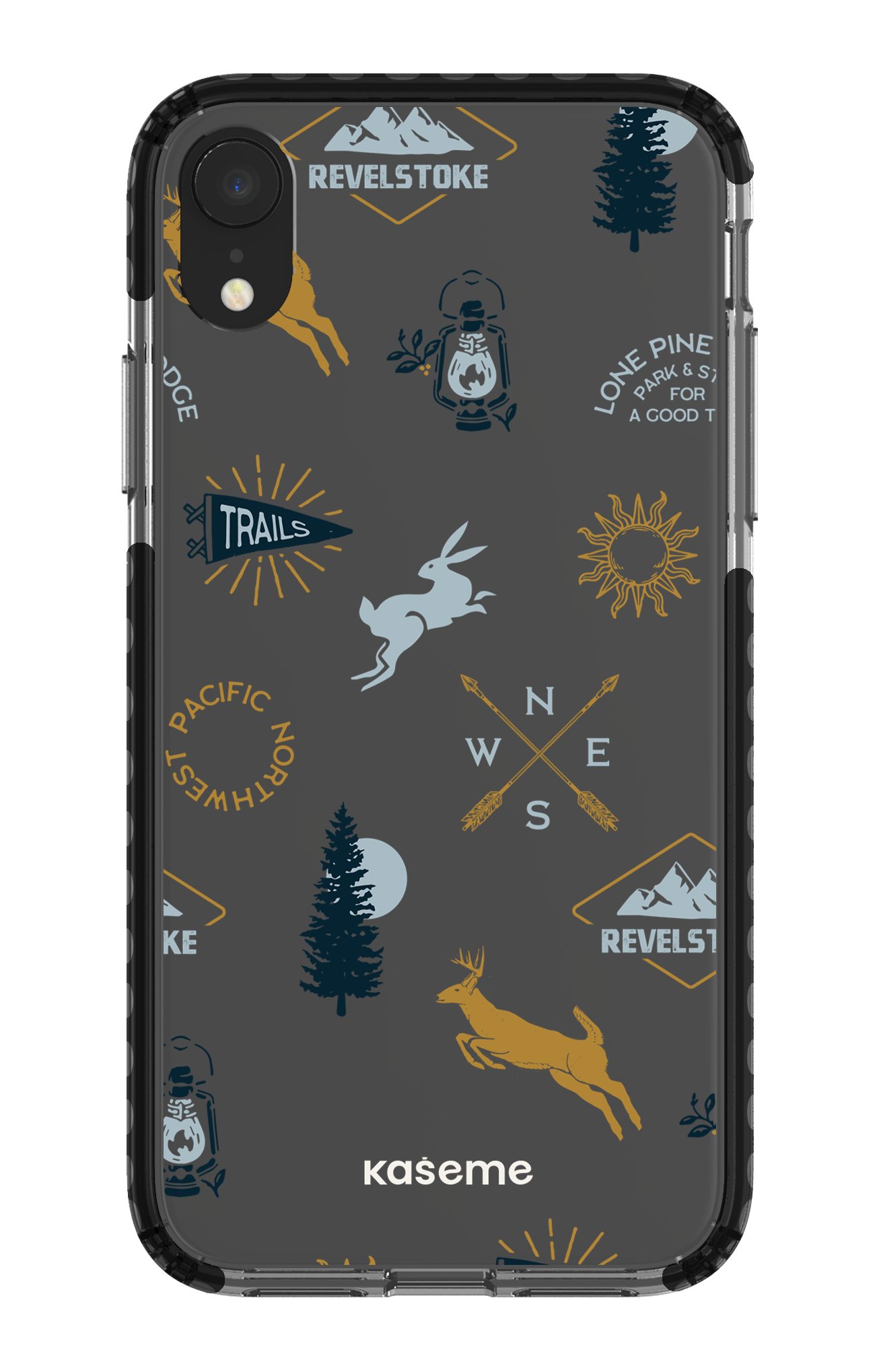 iPhone XR Clear Case - Black Revelstoke white clear case -