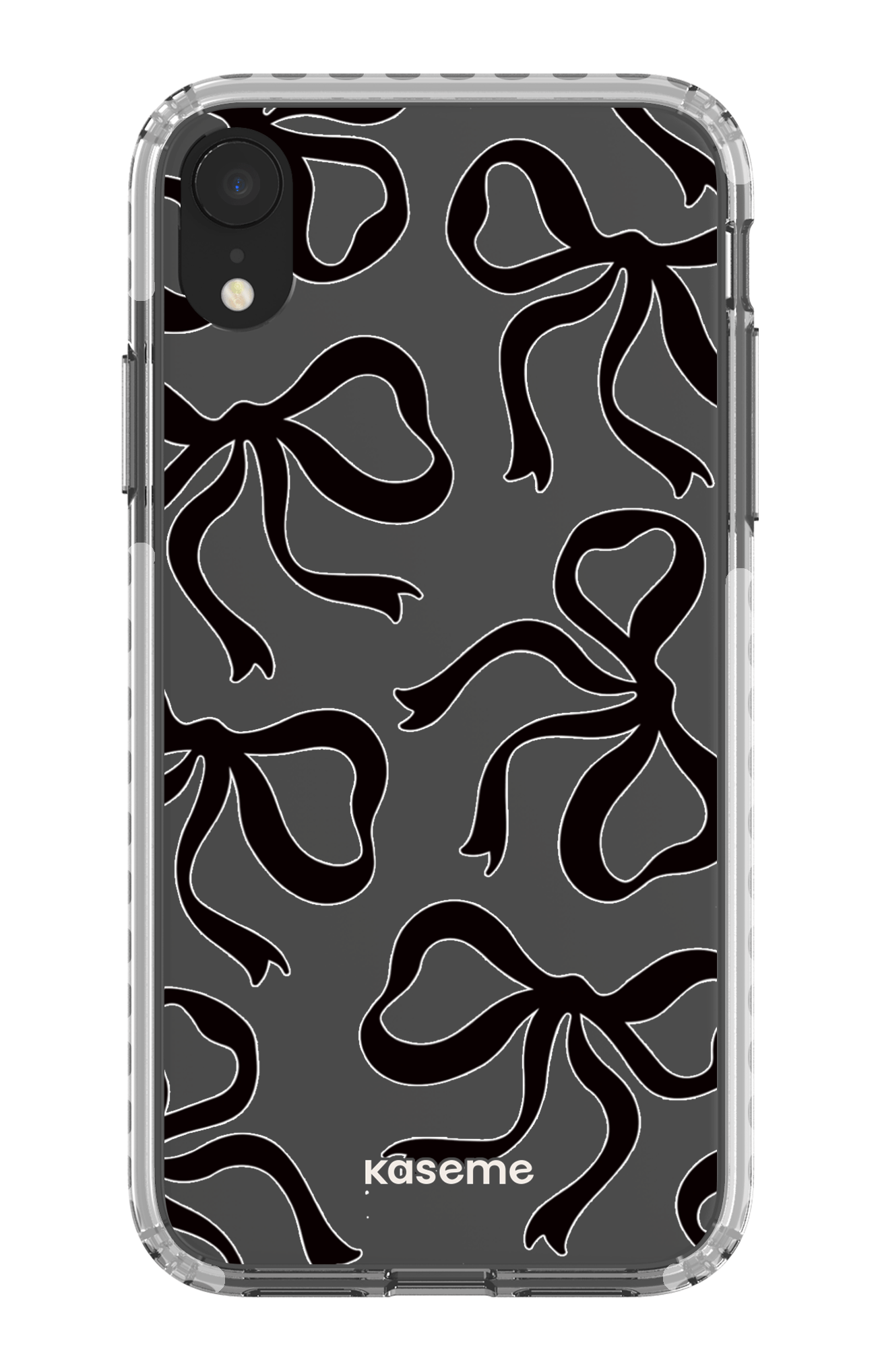 iPhone XR Clear Case - White Lace Black Clear Case -
