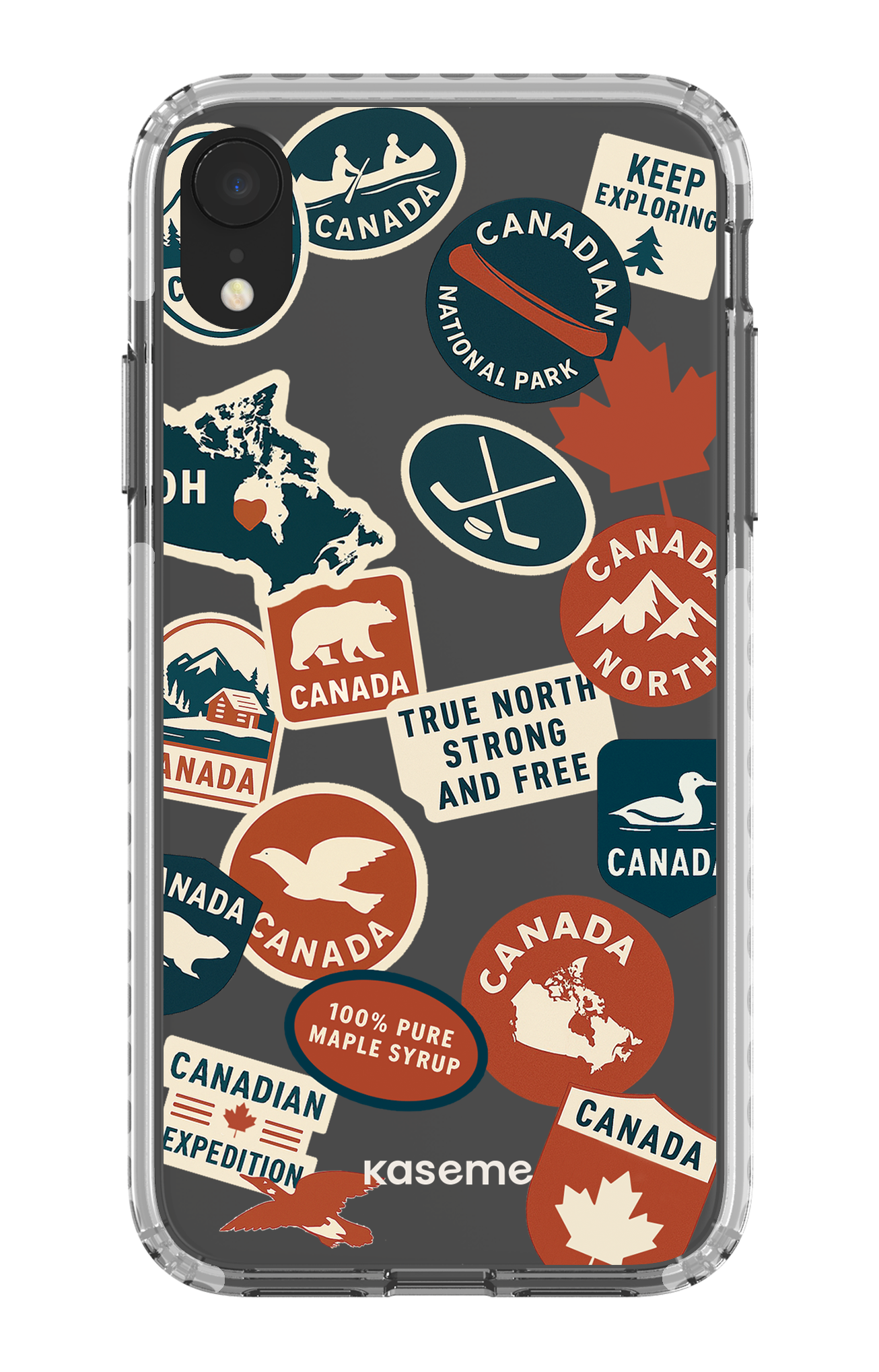 iPhone XR Clear Case - White Oh Maple -