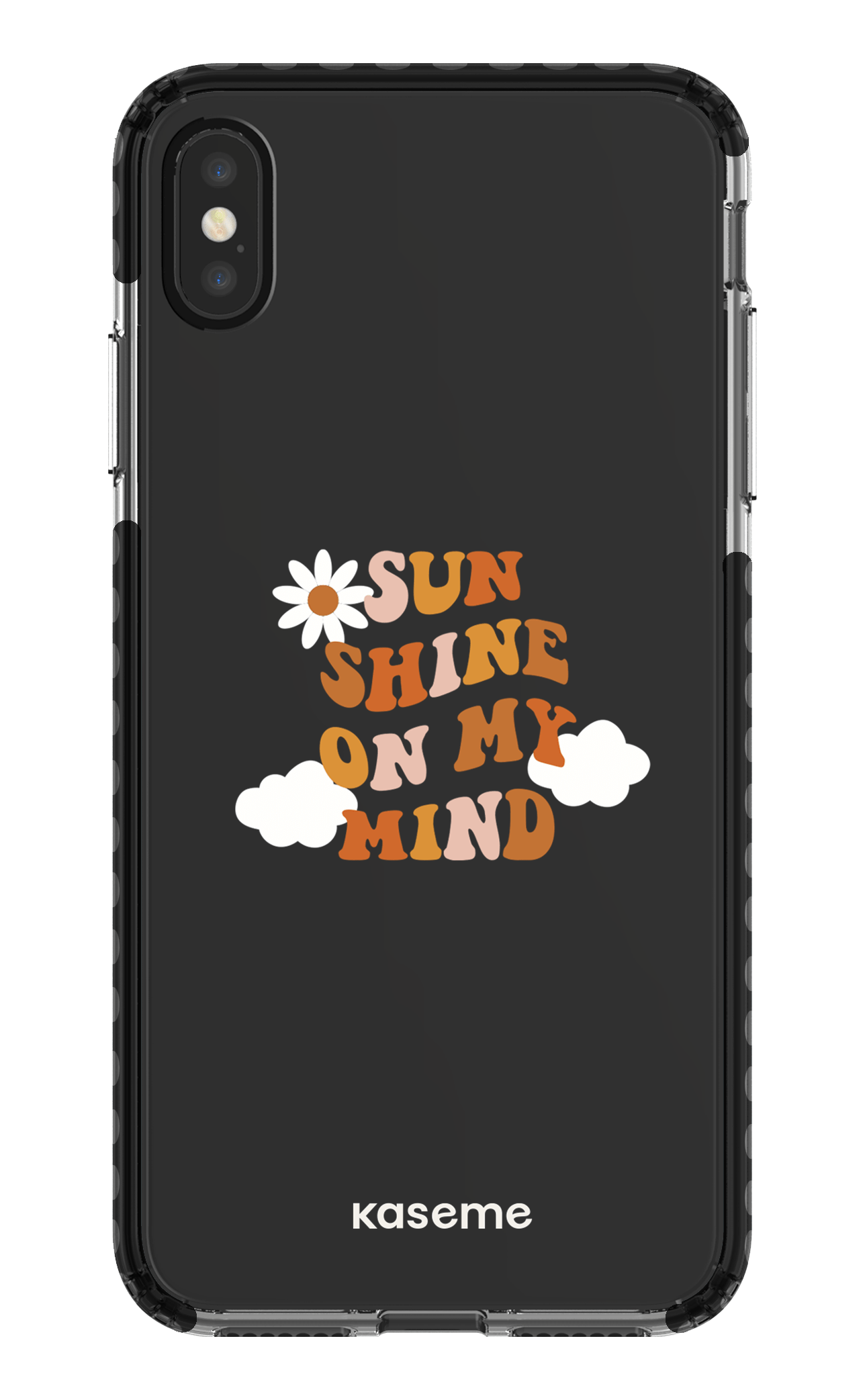 iPhone XS Max Clear Case - Black Cheerful Clear Case -