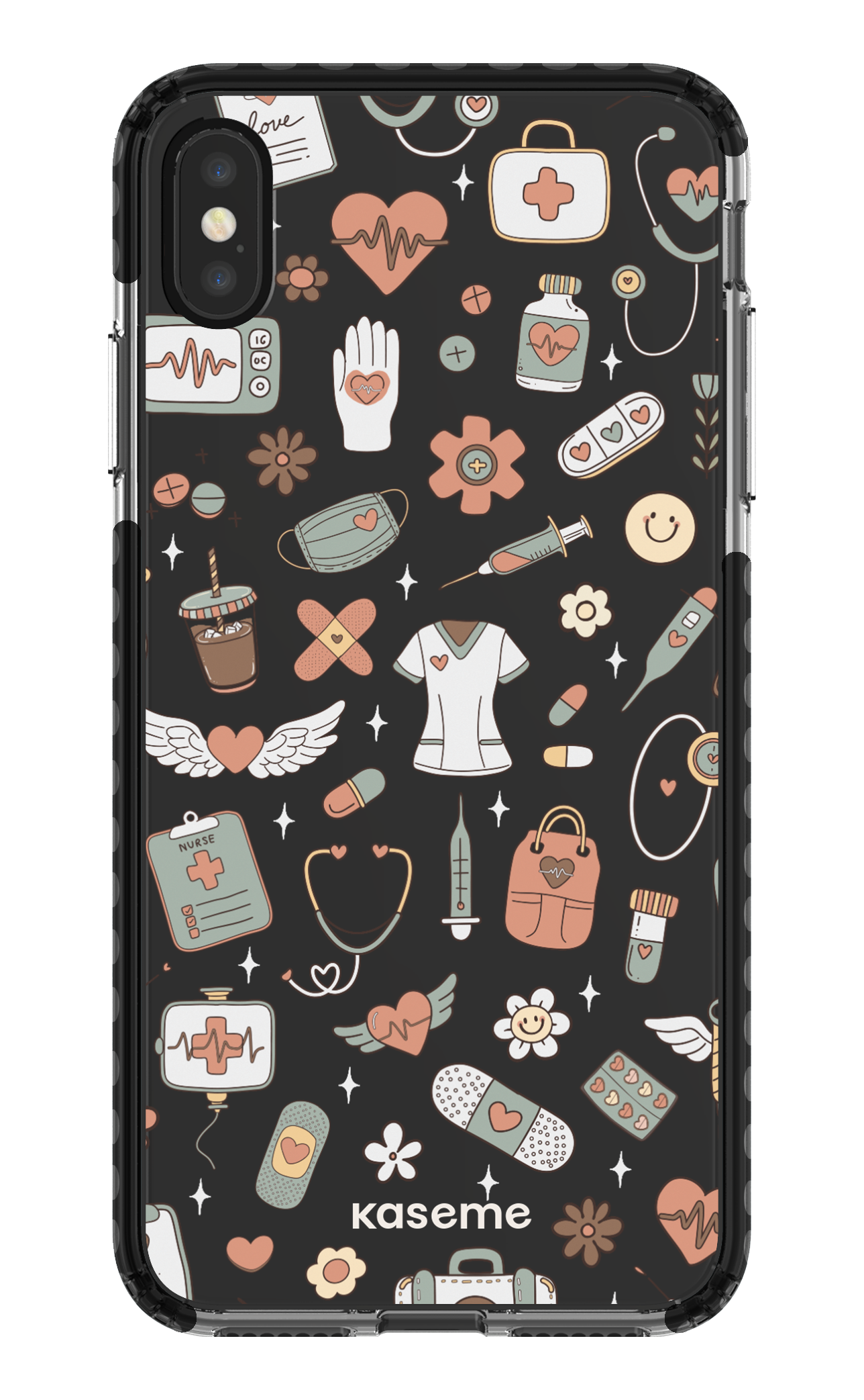 iPhone XS Max Clear Case - Black Code Clear Case -