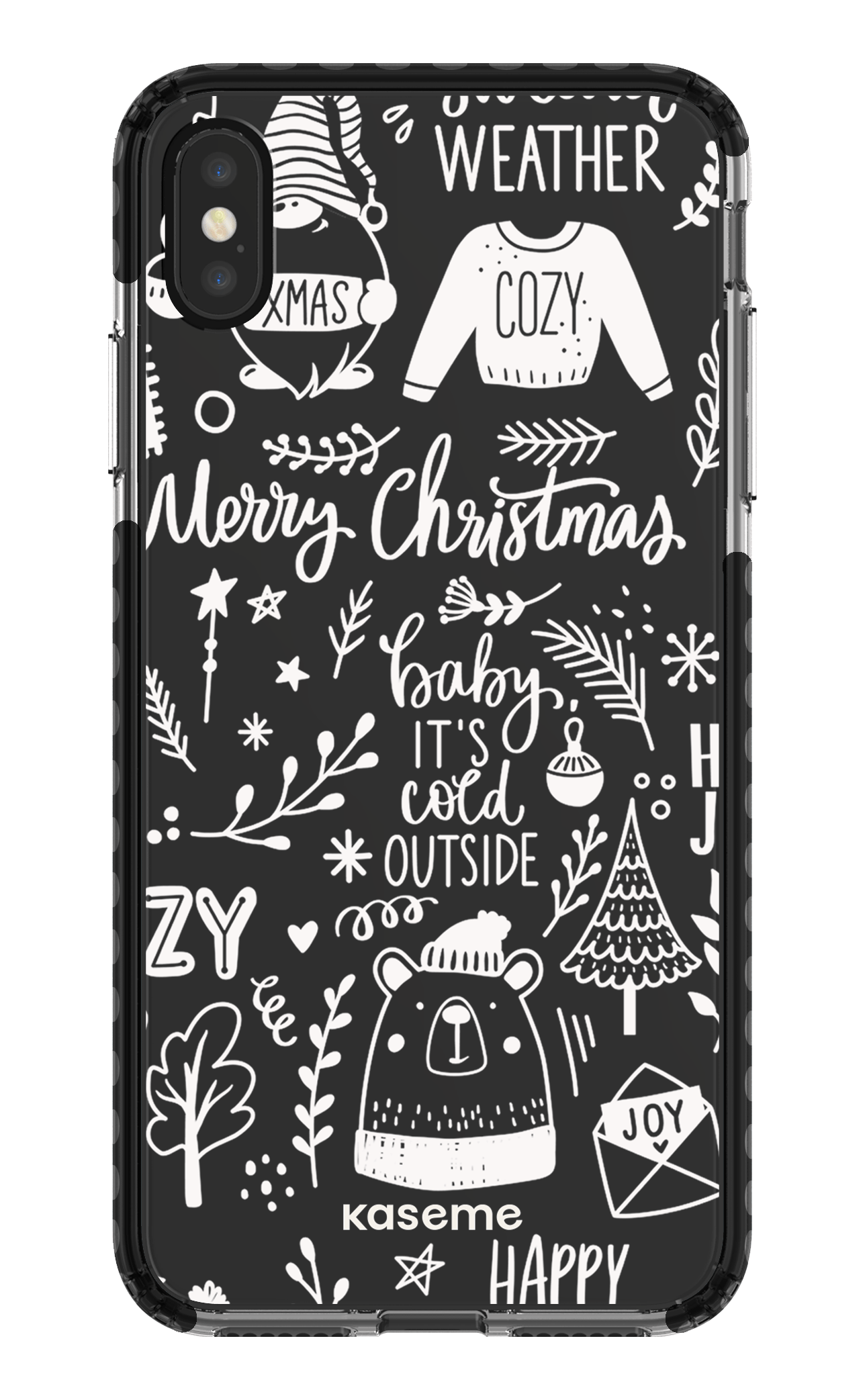 iPhone XS Max Clear Case - Black Cold Nights Clear Case -