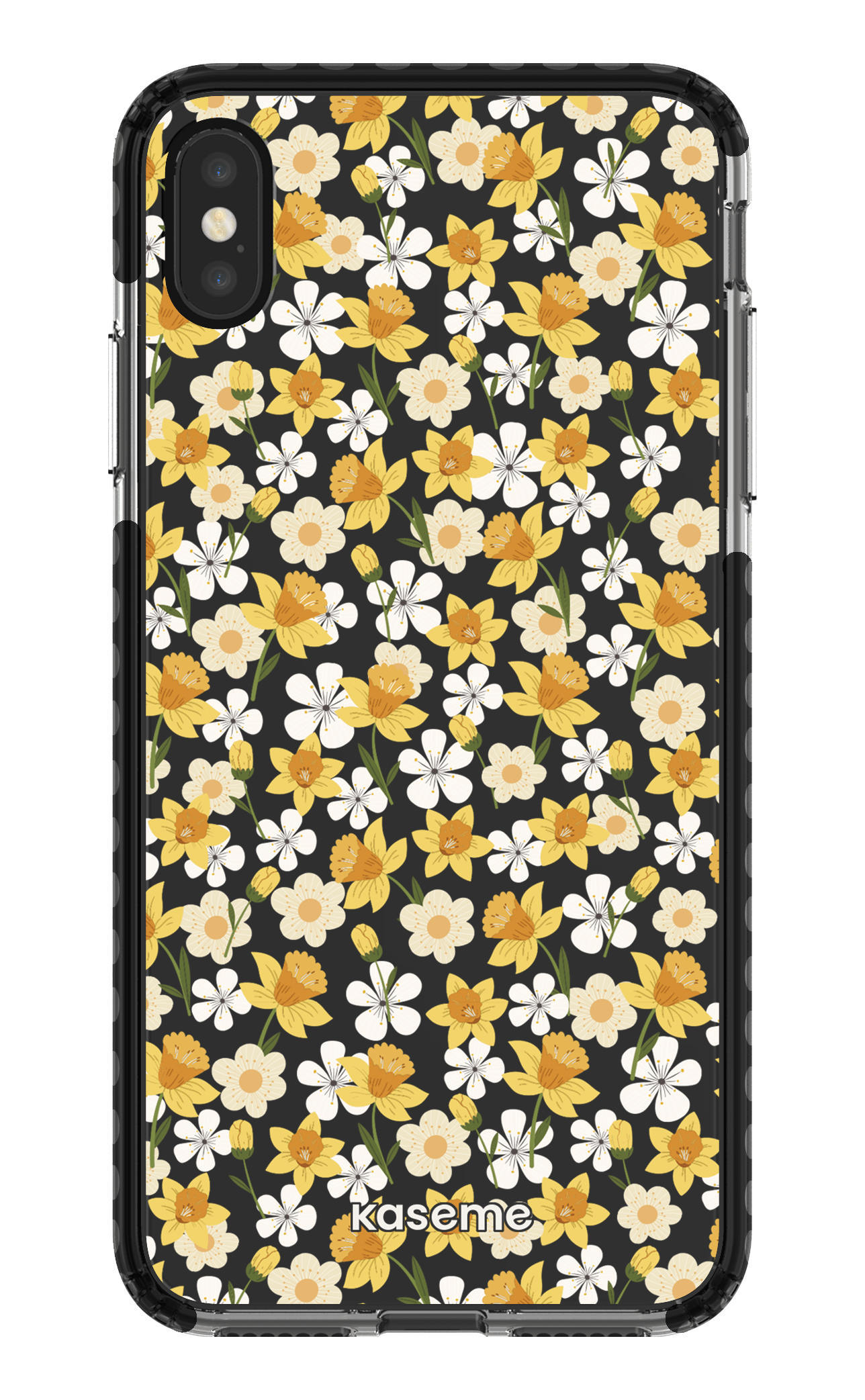iPhone XS Max Clear Case - Black Daffodil Clear Case -