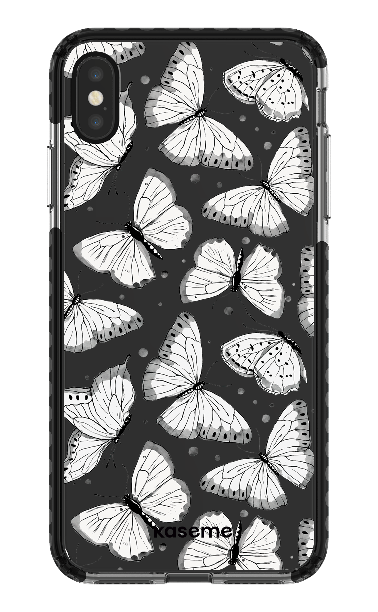 iPhone XS Max Clear Case - Black Float Clear Case -