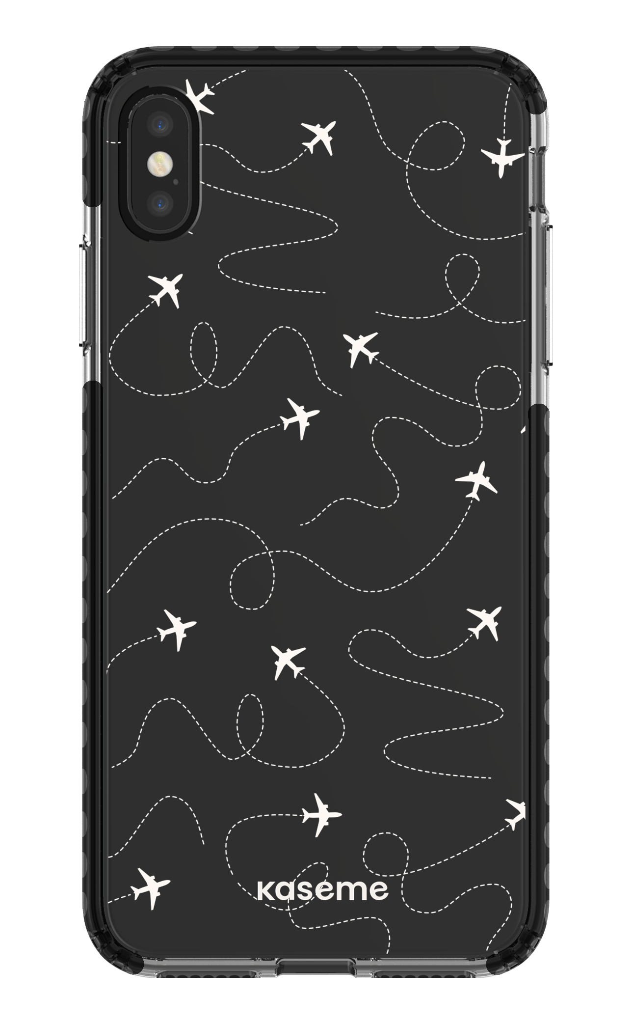 iPhone XS Max Clear Case - Black Globetrotter Clear Case -