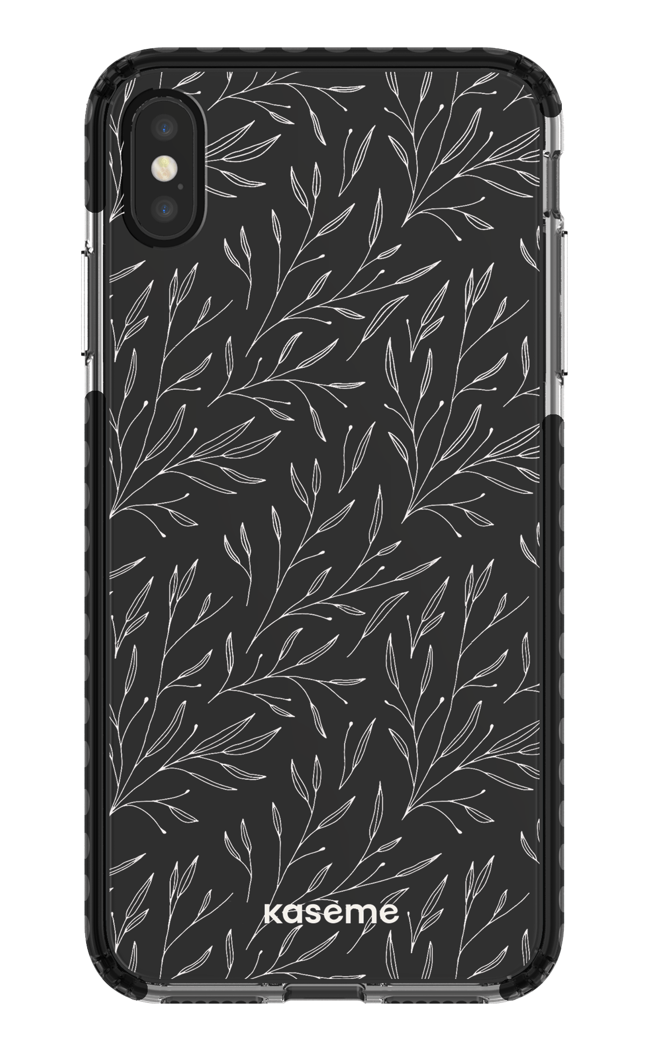 iPhone XS Max Clear Case - Black Hibiscus Clear Case -