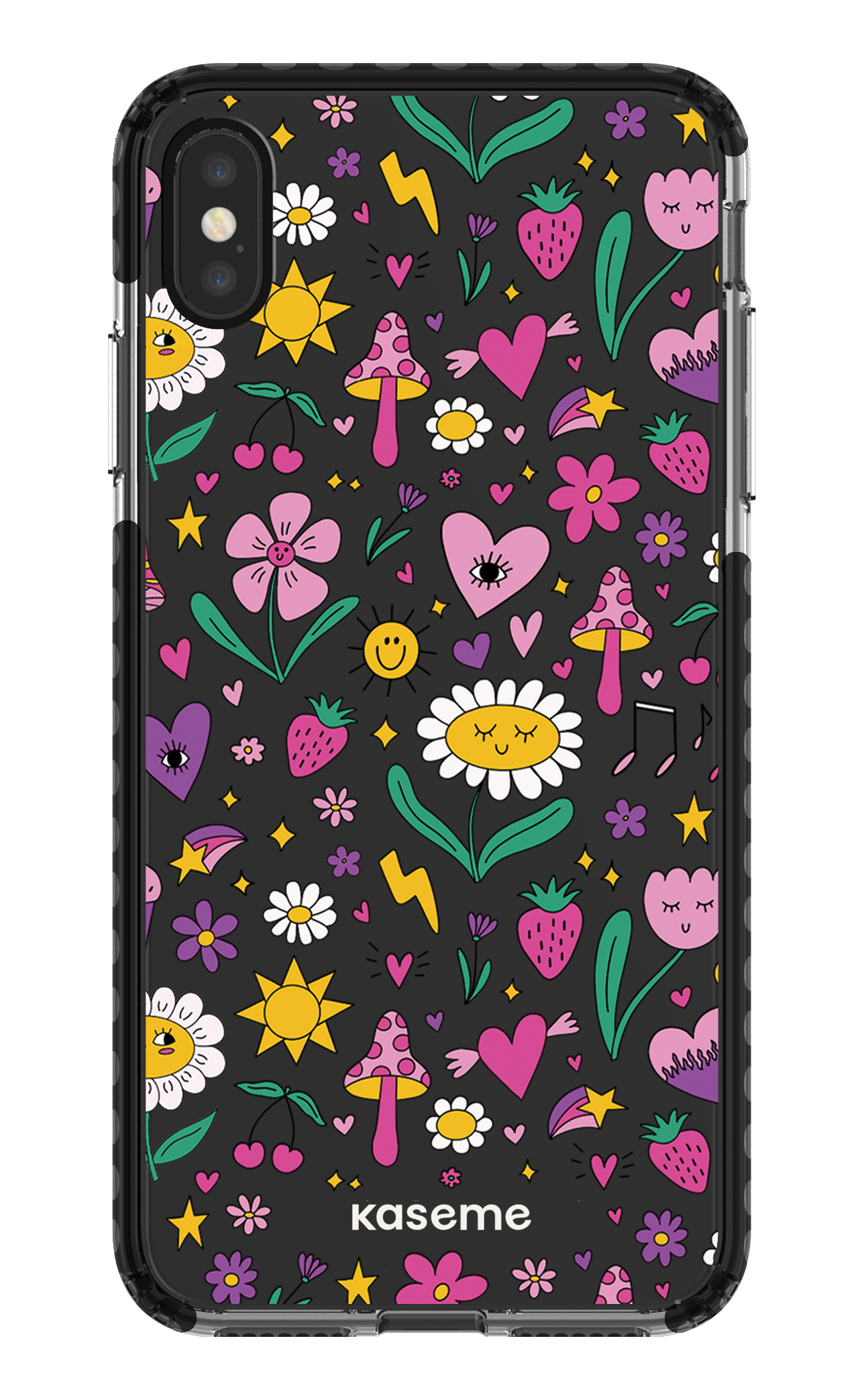 iPhone XS Max Clear Case - Black Hypnotize Clear Case -