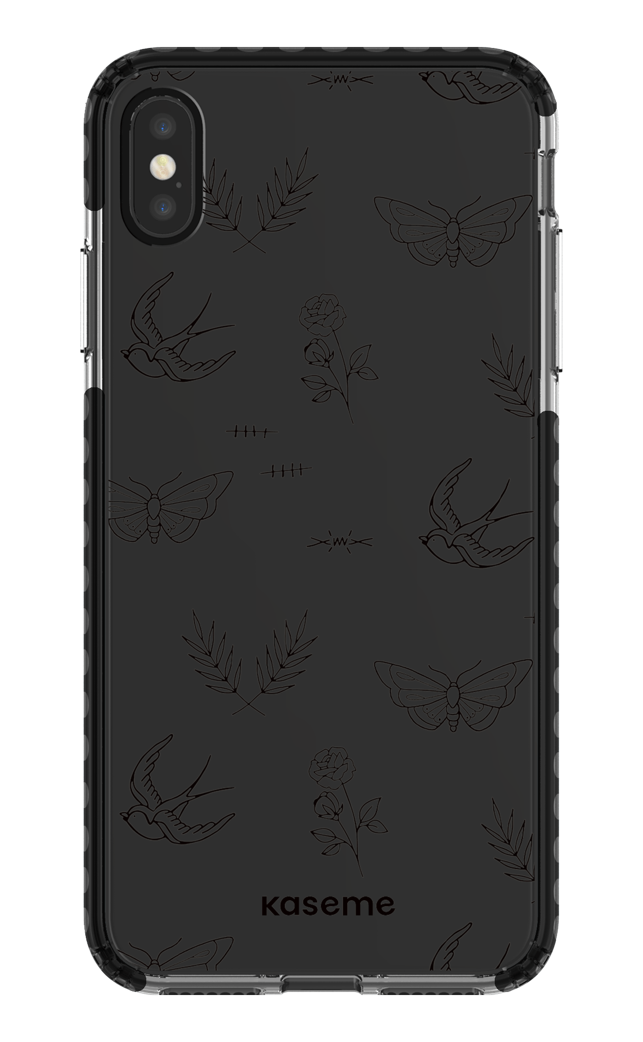 iPhone XS Max Clear Case - Black Ink clear case -