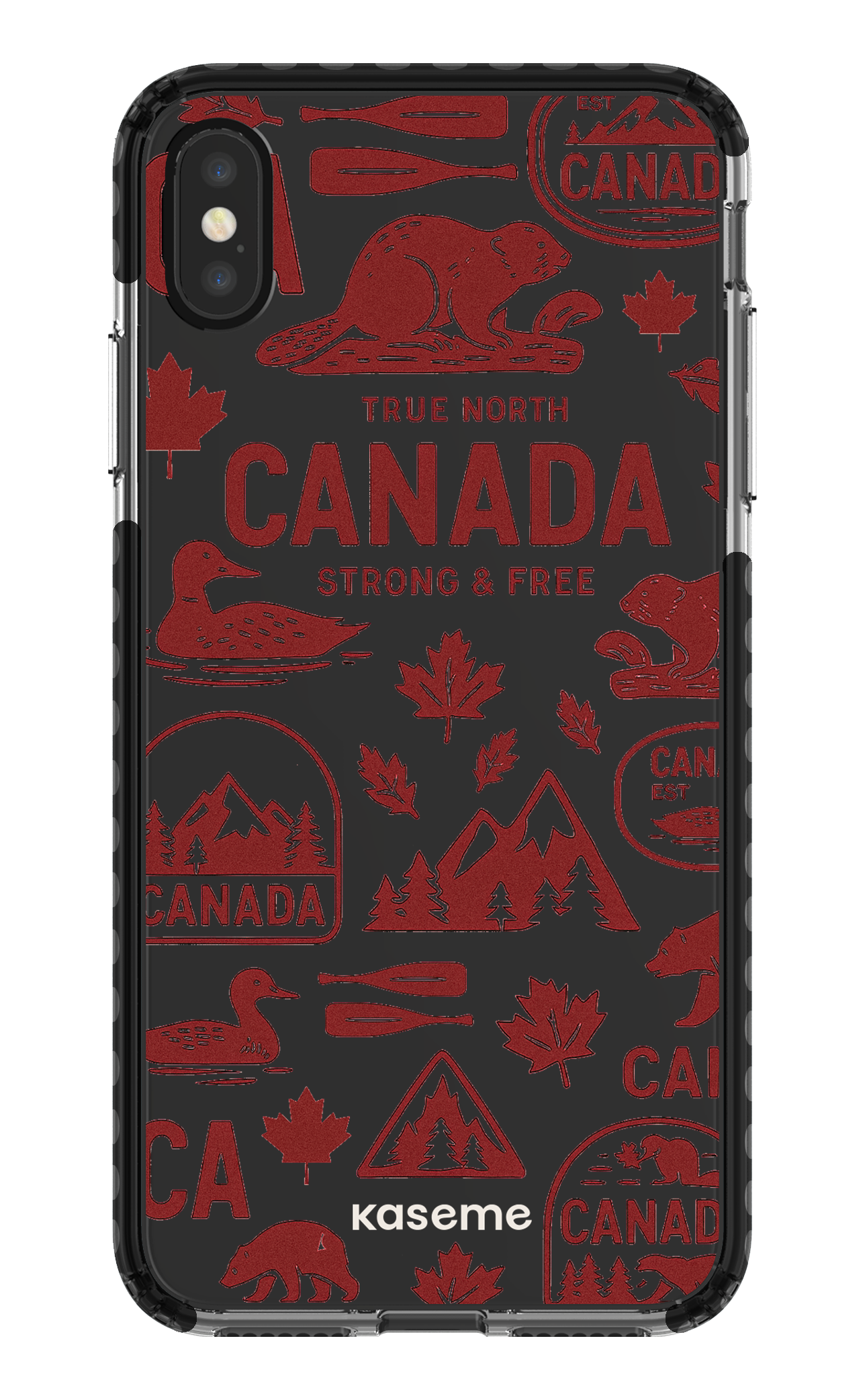iPhone XS Max Clear Case - Black Oh Canada -