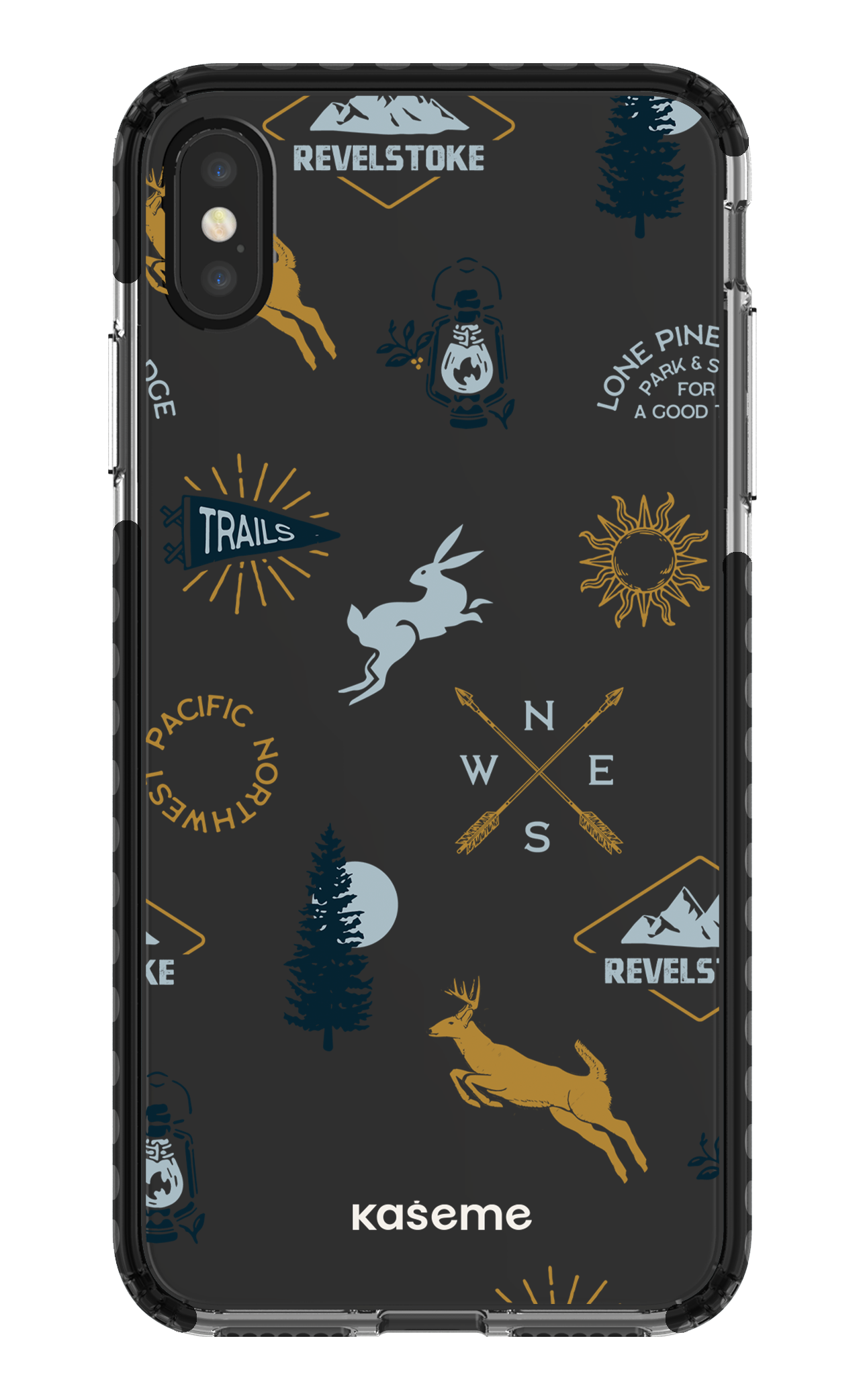 iPhone XS Max Clear Case - Black Revelstoke white clear case -