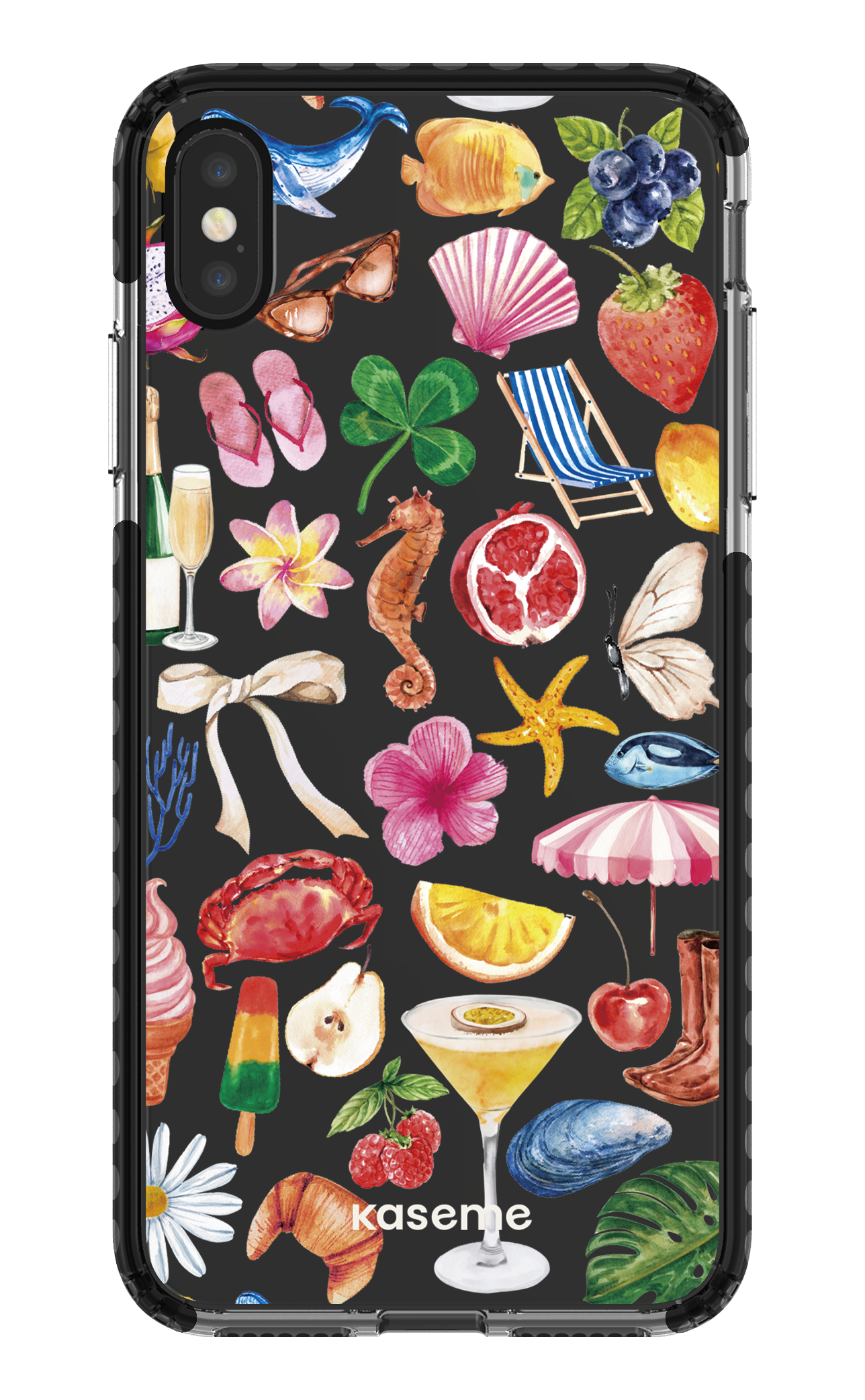 iPhone XS Max Clear Case - Black St-Tropez Clear Case -