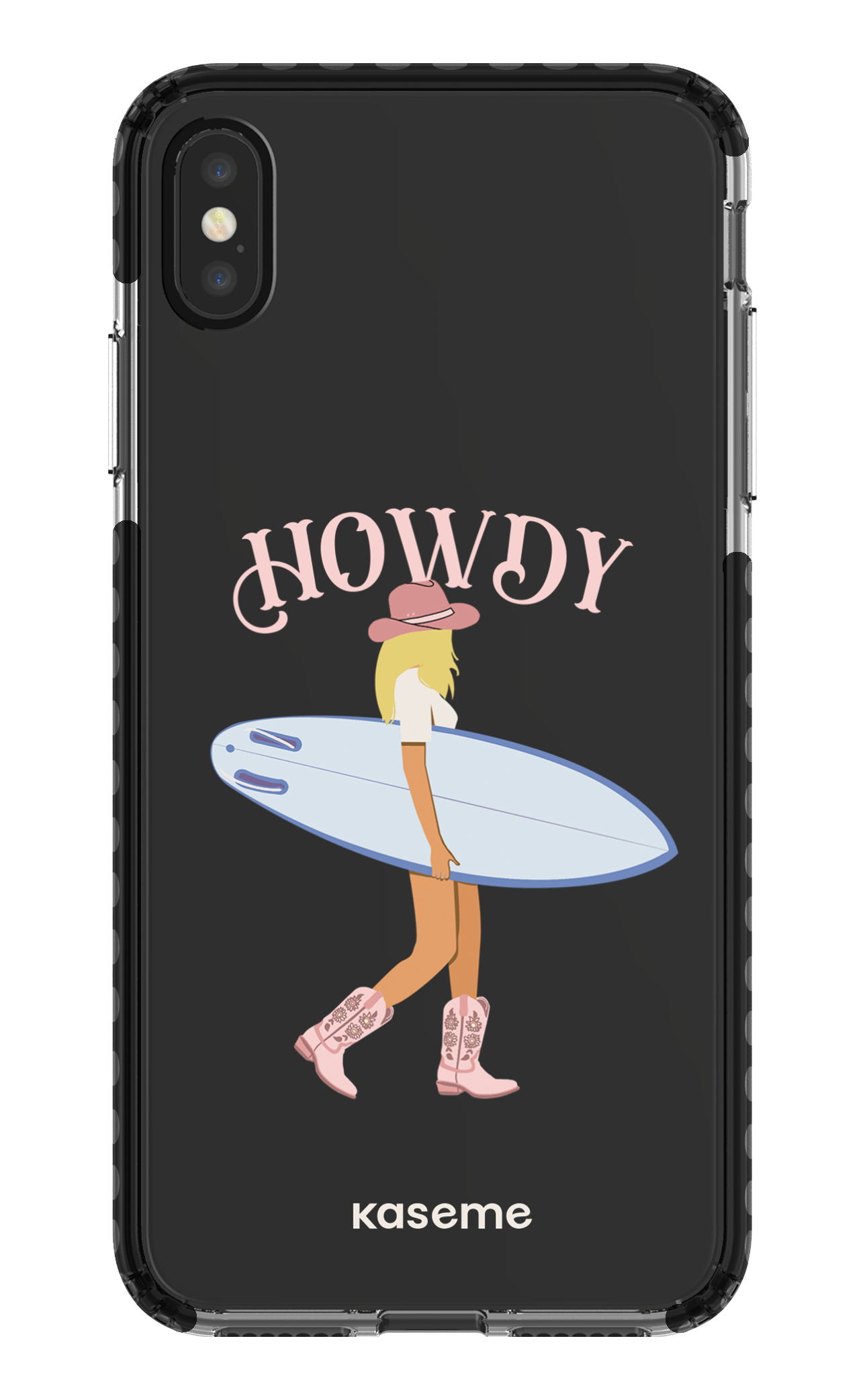 iPhone XS Max Clear Case - Black Westsea Pink Clear Case -