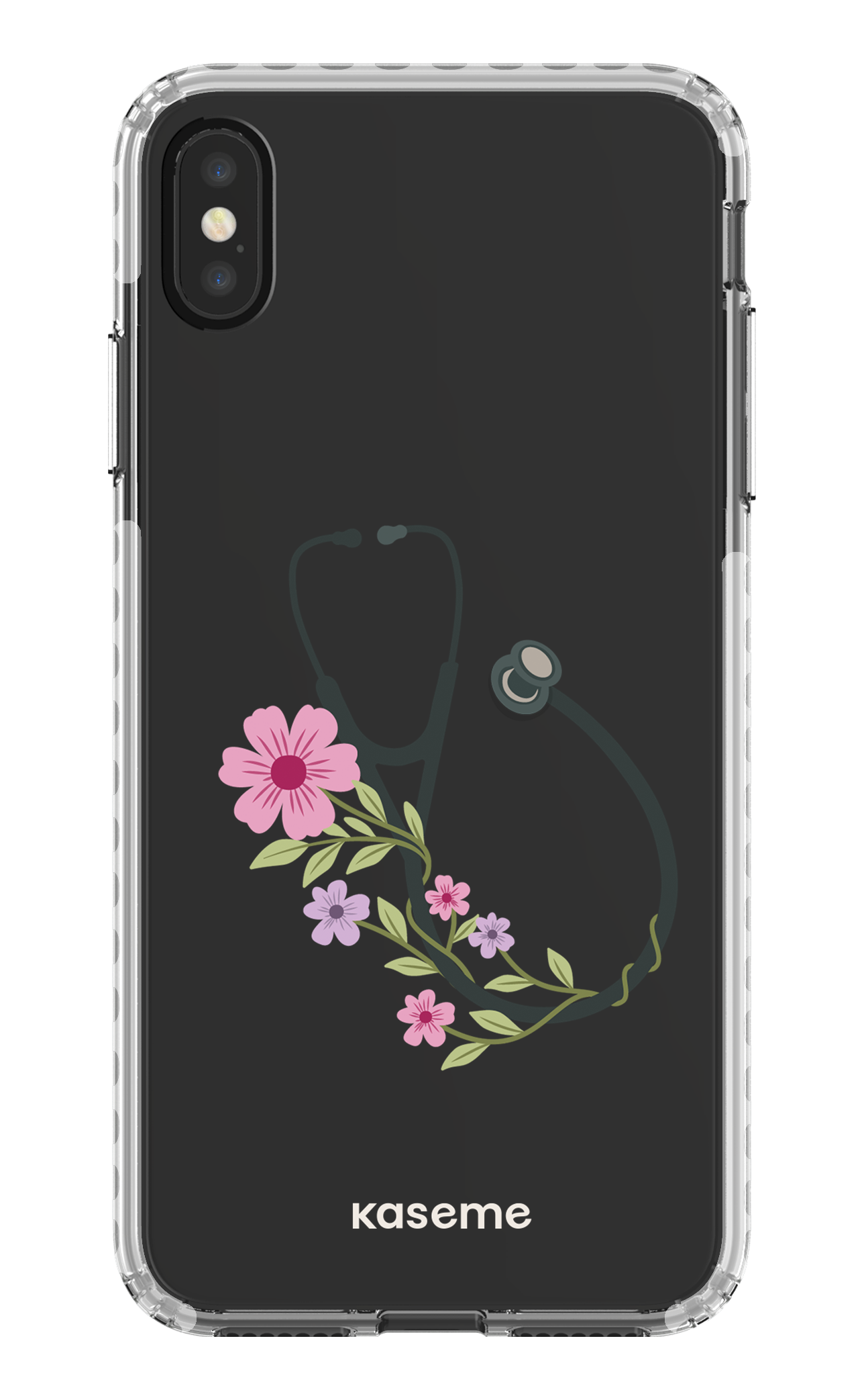 iPhone XS Max Clear Case - White Blossom Beat Clear Case -