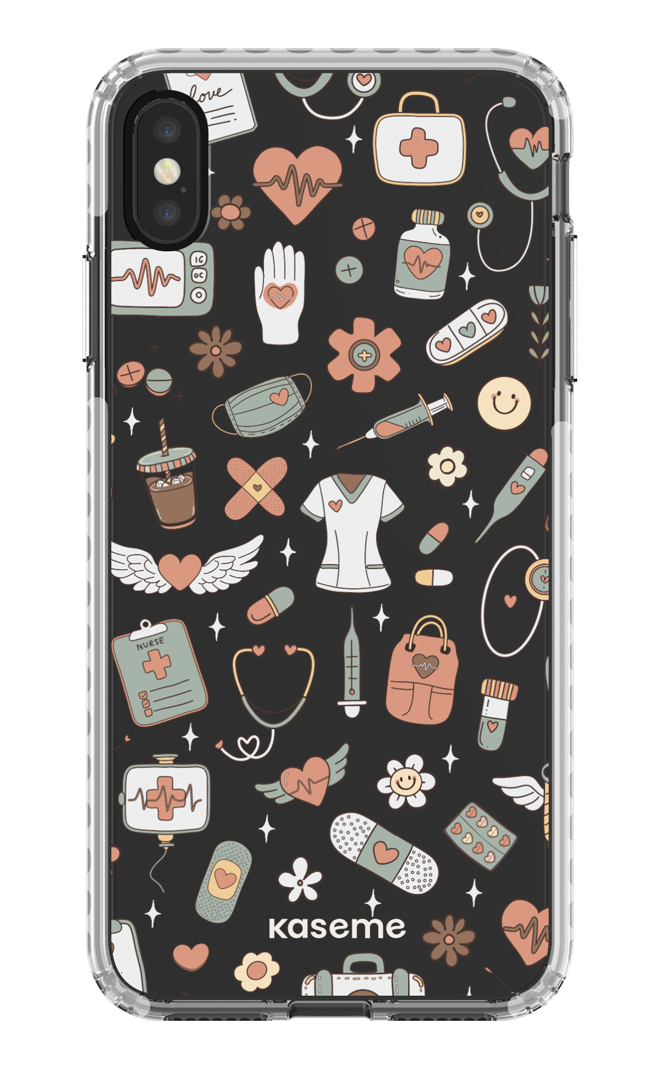 iPhone XS Max Clear Case - White Code Clear Case -