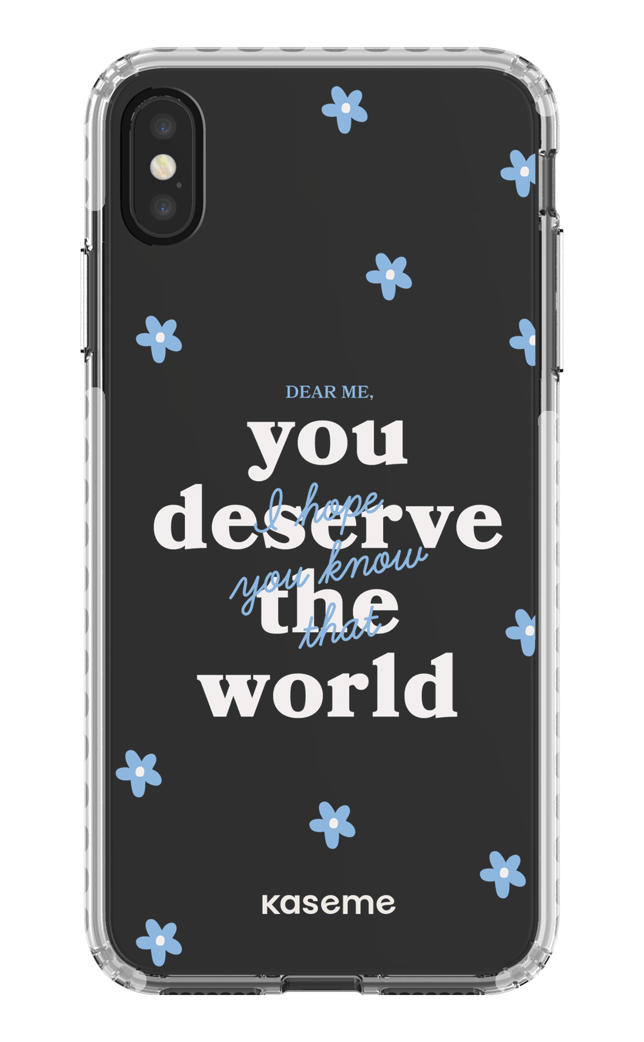 iPhone XS Max Clear Case - White Dear Me clear case -