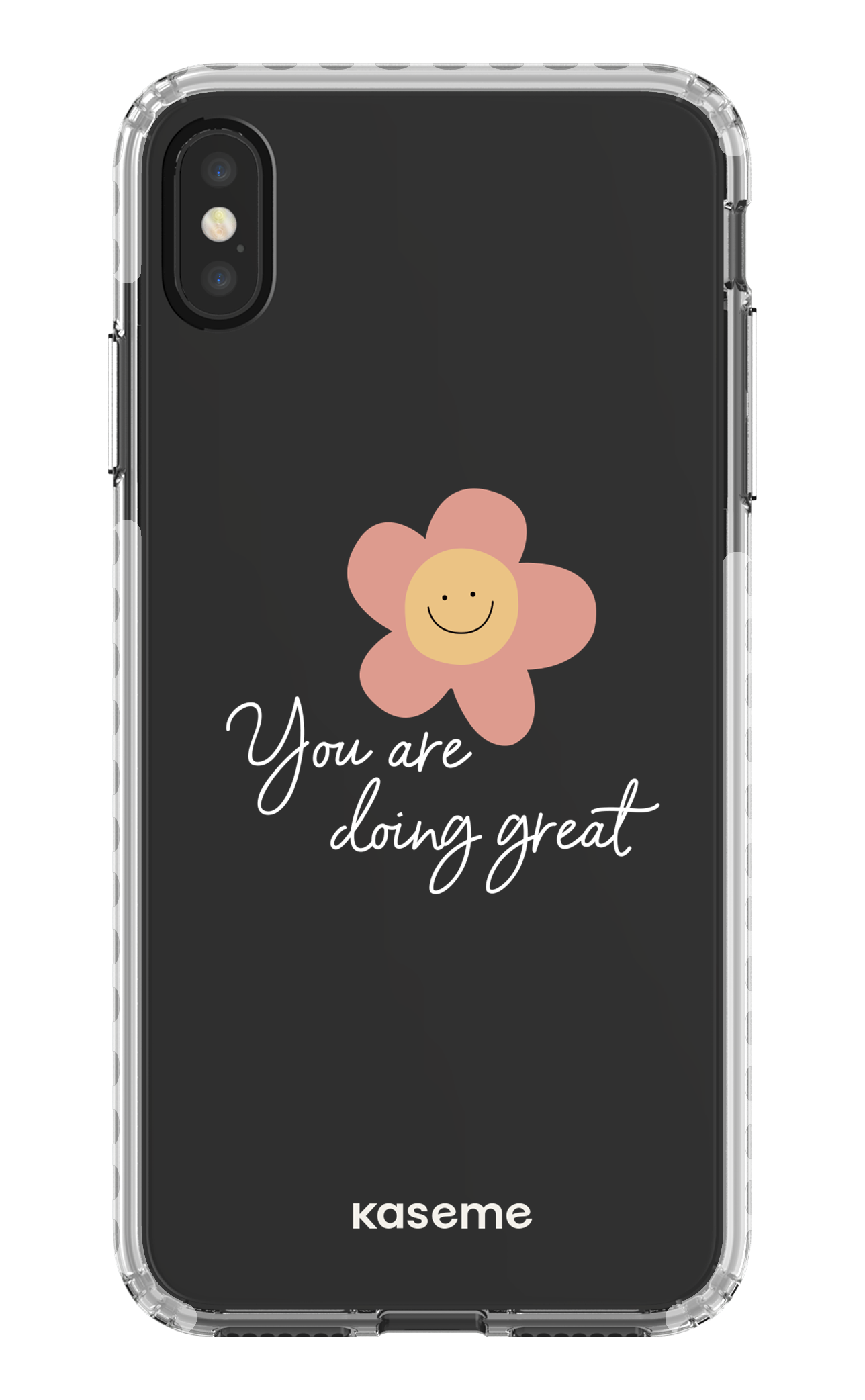 iPhone XS Max Clear Case - White Keep going Clear Case -