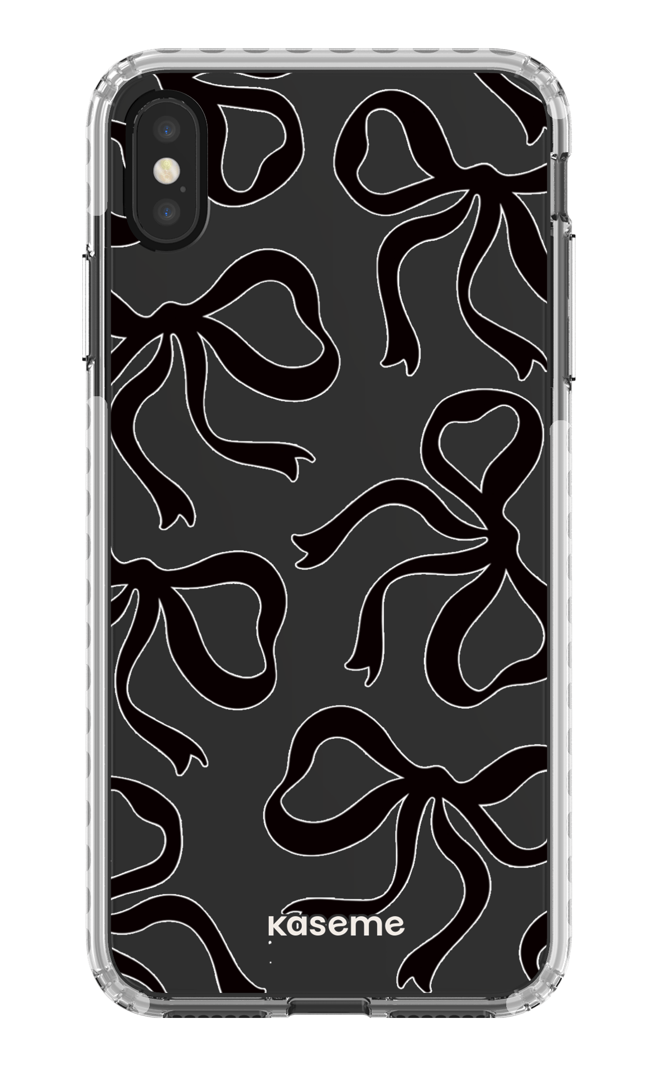 iPhone XS Max Clear Case - White Lace Black Clear Case -