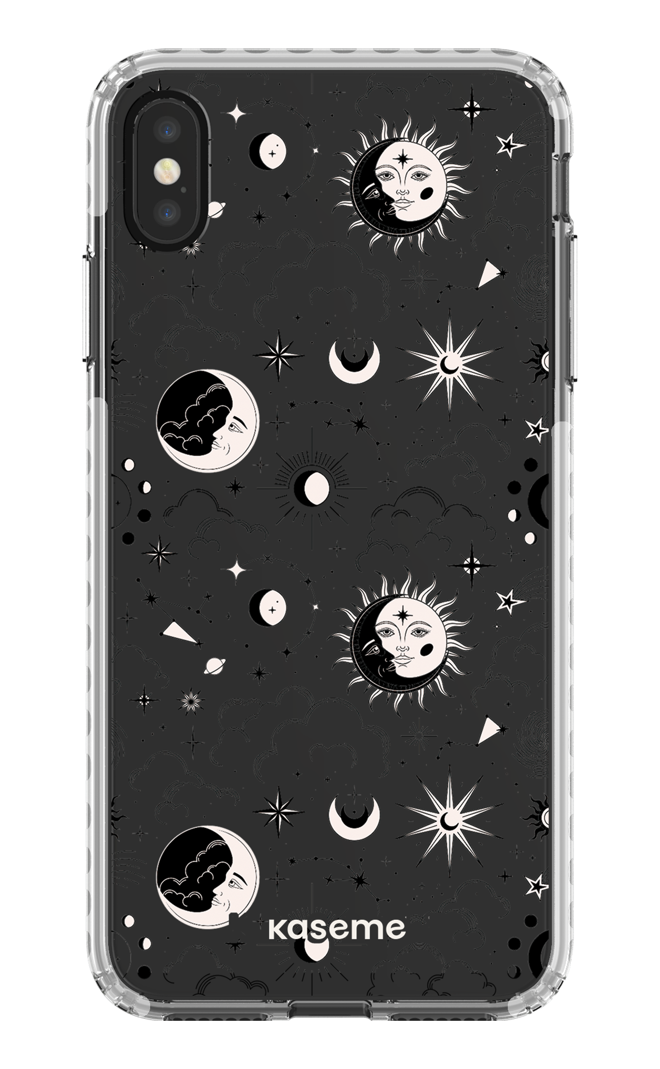 iPhone XS Max Clear Case - White Milky Way Black Clear Case -