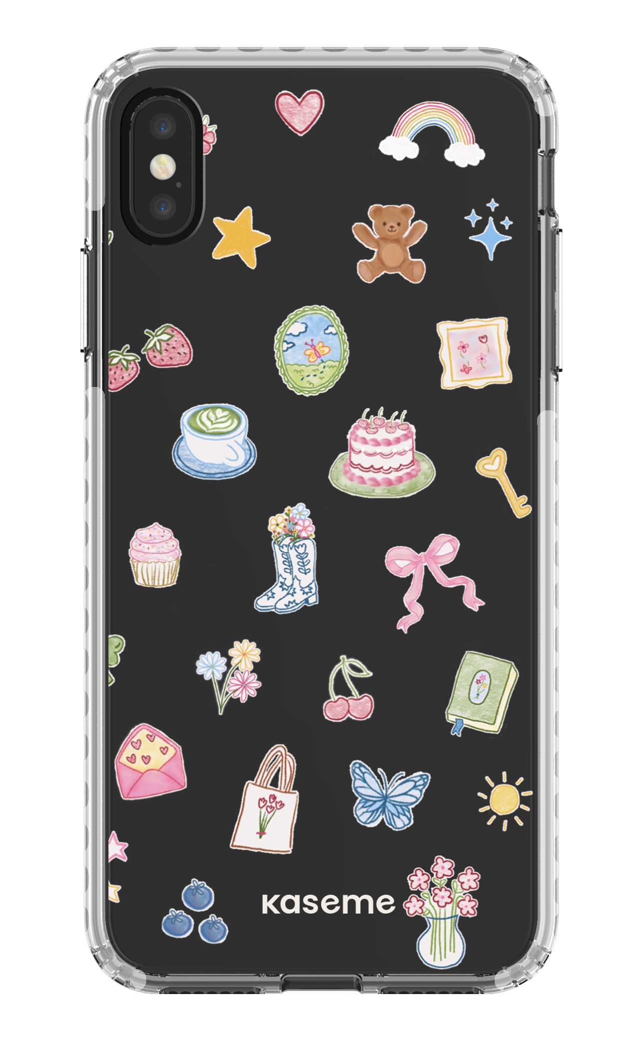 iPhone XS Max Clear Case - White Poetry Clear Case -