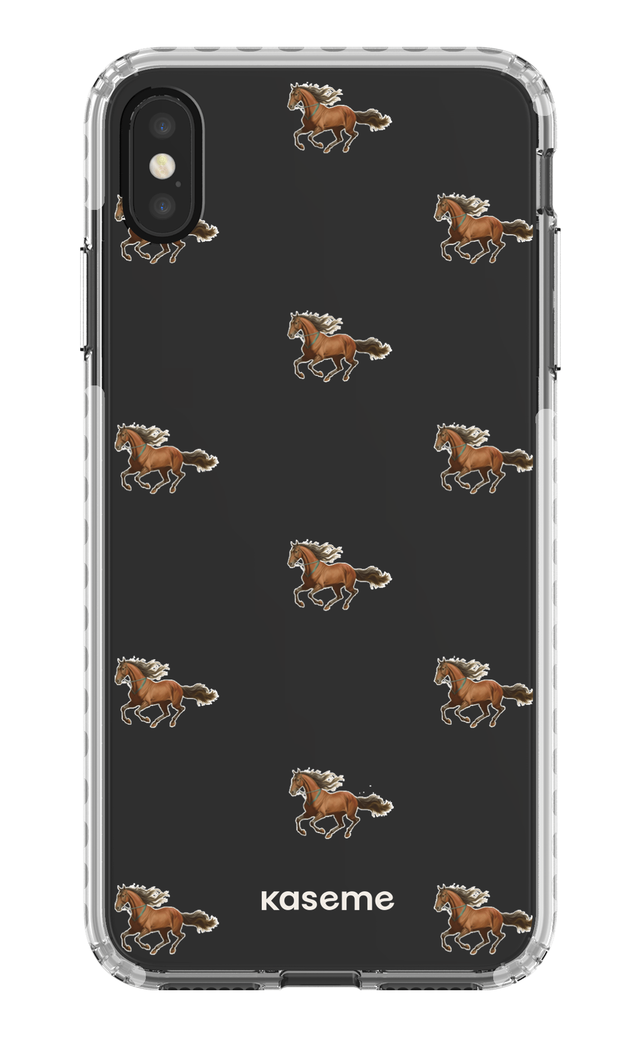 iPhone XS Max Clear Case - White Saddle Clear Case -