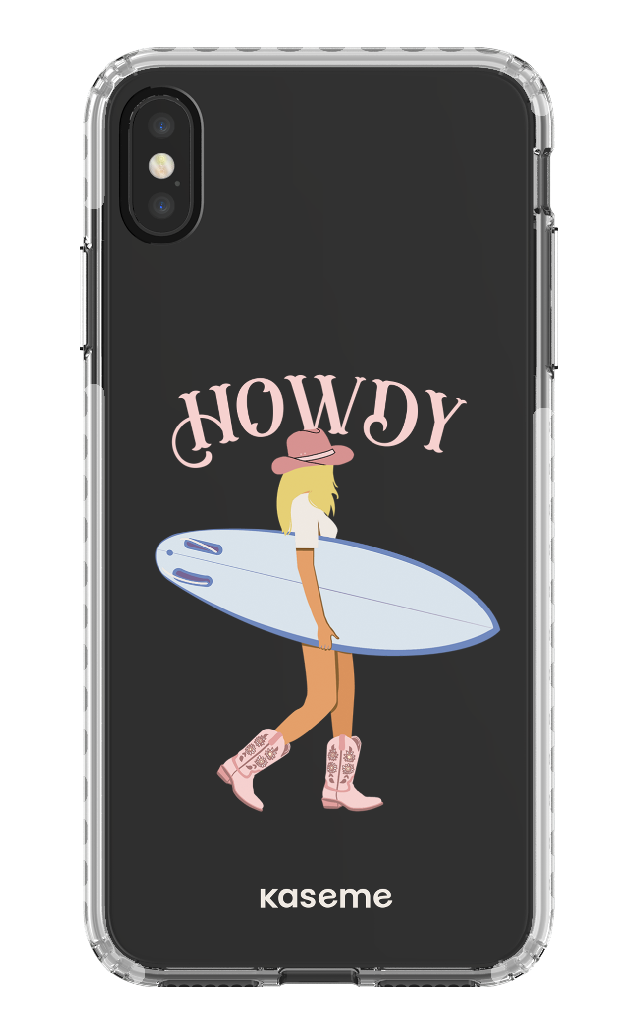 iPhone XS Max Clear Case - White Westsea Pink Clear Case -