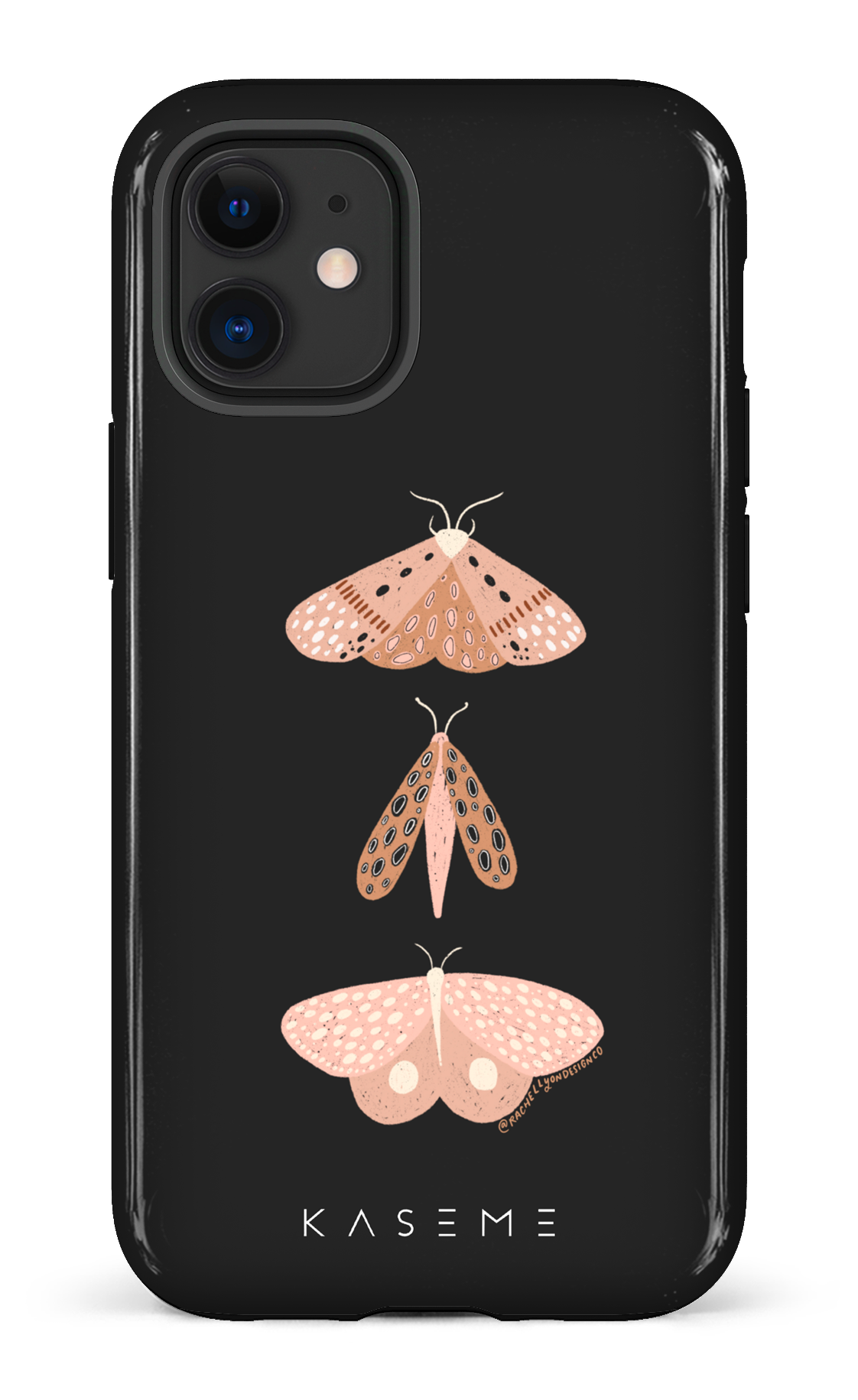 Minimalist Moth Trio Dark by Rachel Lyon Design Co. - iPhone 12 Mini