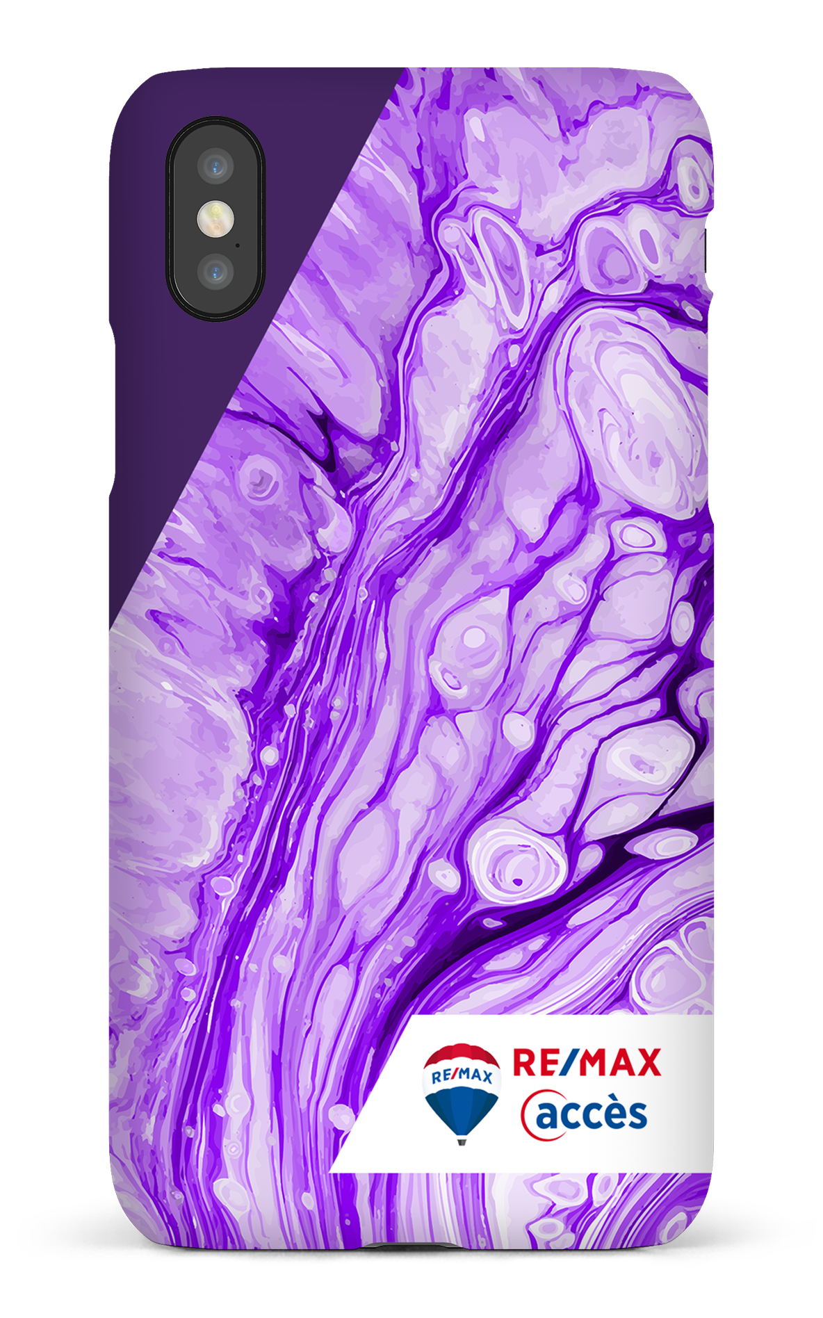 Peinture marbrée claire violette - iPhone X/Xs