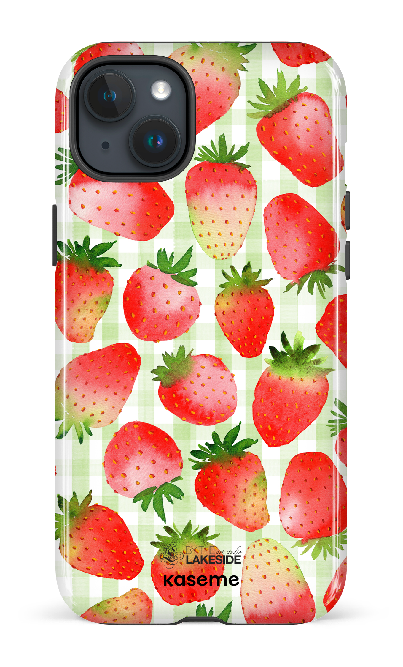 Strawberry Fields Green by Pooja Umrani - iPhone 15 Plus