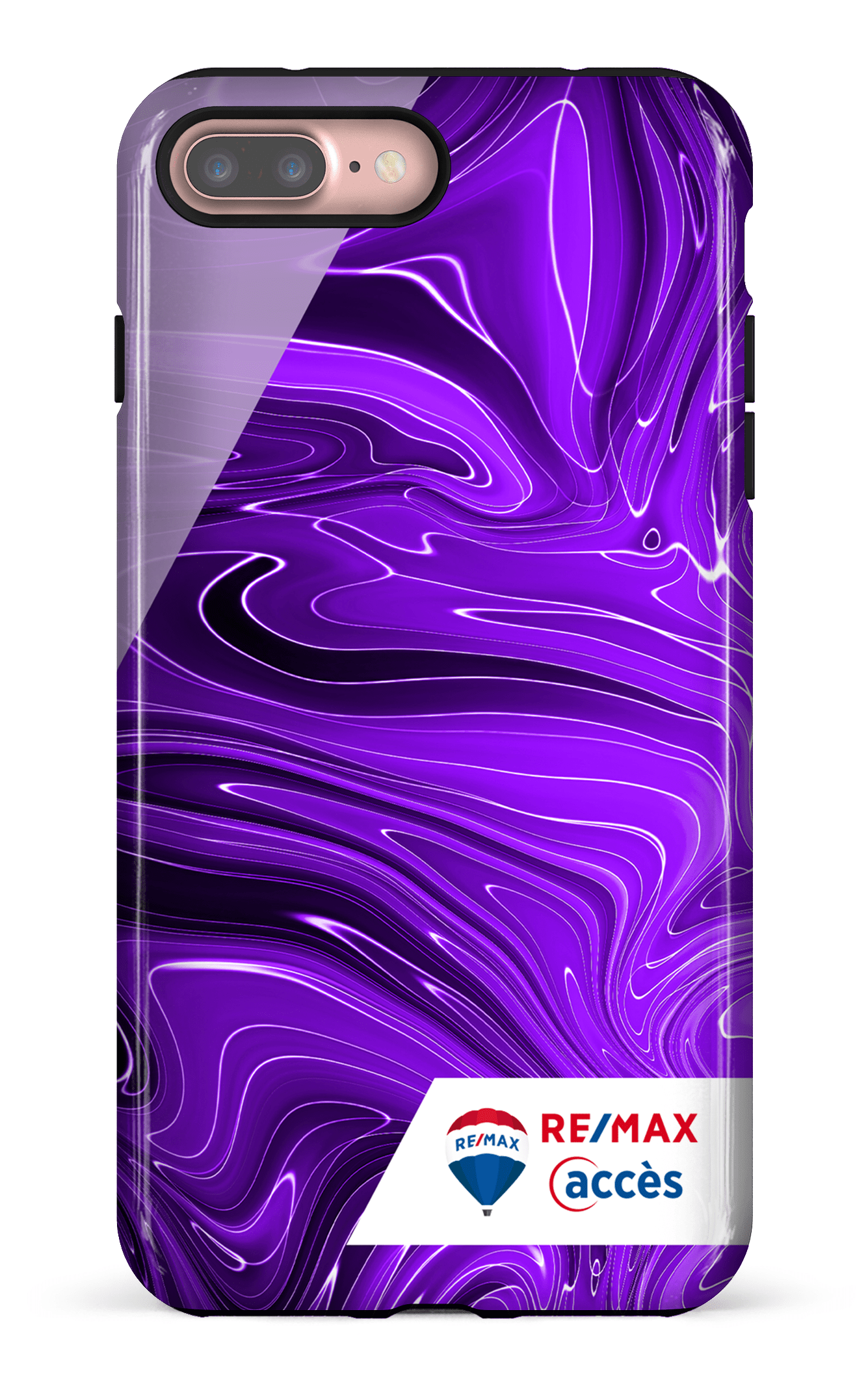 iPhone 7/8 Plus Tough Peinture marbrée sombre violette -