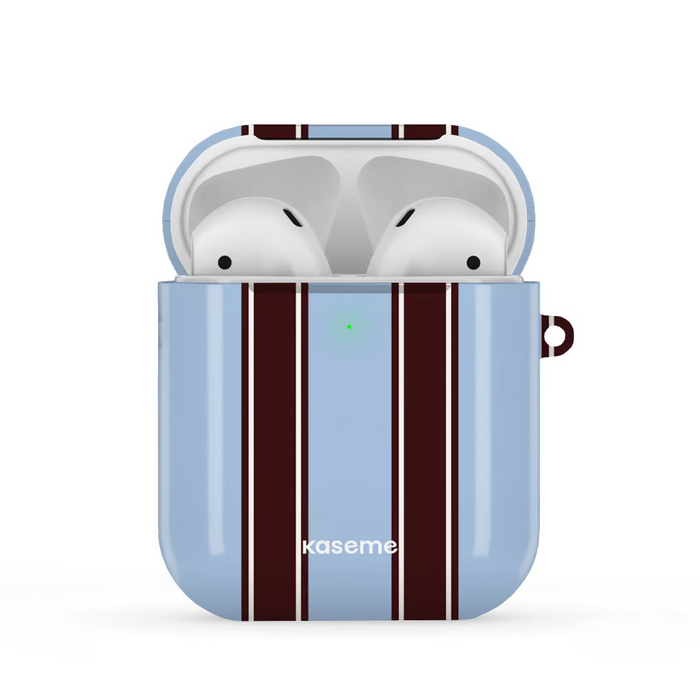 Airpod Gloss La Linea Blue AirPods Case by Marina Bastarache -