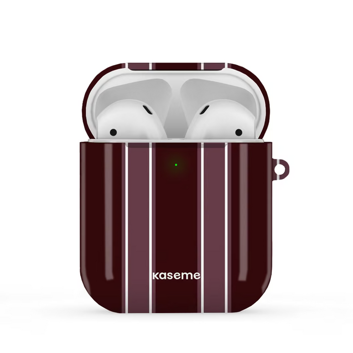 Airpod Gloss La Linea Burgundy AirPods Case by Marina Bastarache -